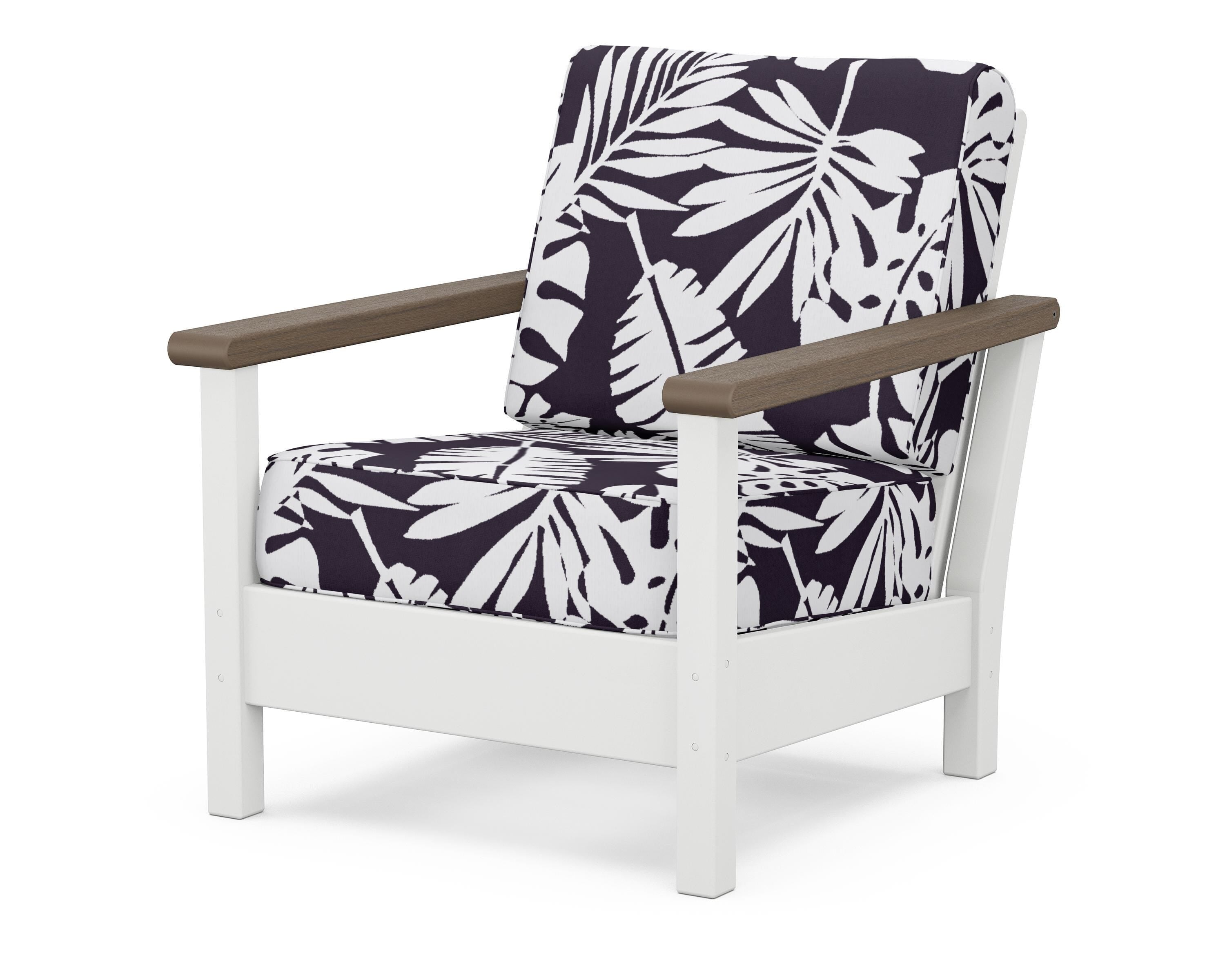 POLYWOOD® Harbour Deep Seating Chair in White / Kona / Leaf Navy