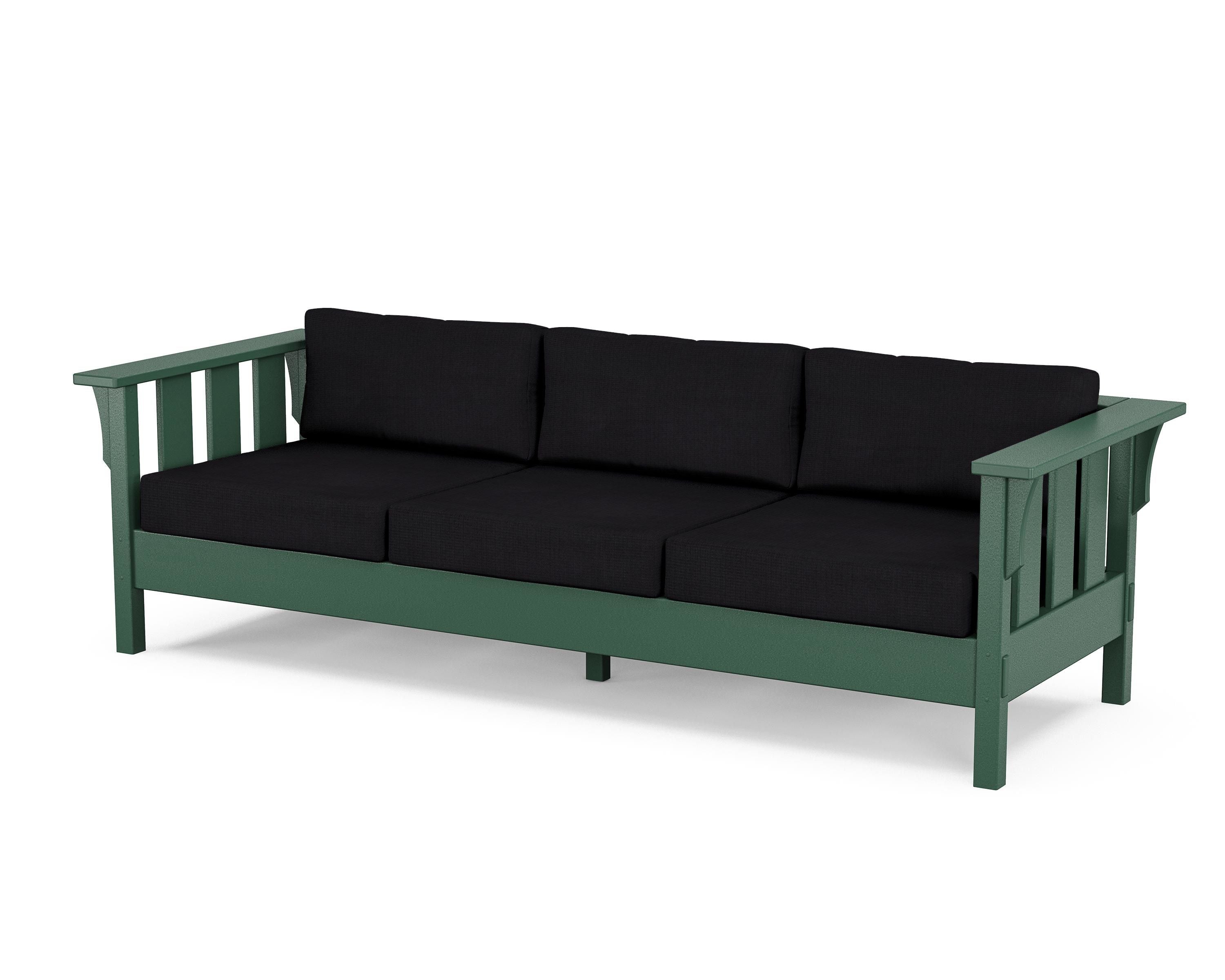 Martha Stewart by POLYWOOD® Acadia Deep Seating Sofa in Green / Midnight Linen