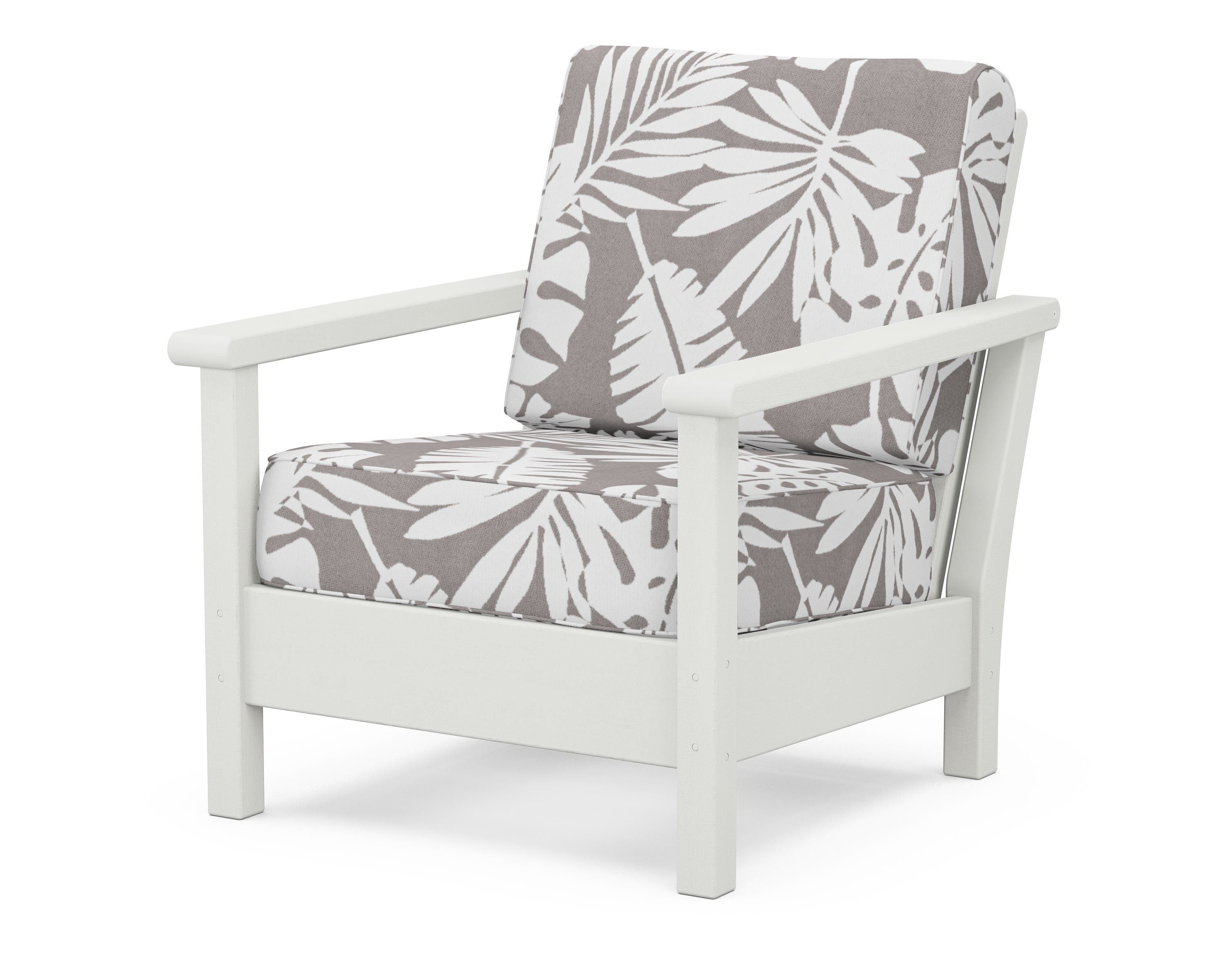 POLYWOOD® Harbour Deep Seating Chair in Vintage White / Leaf Grey Mist
