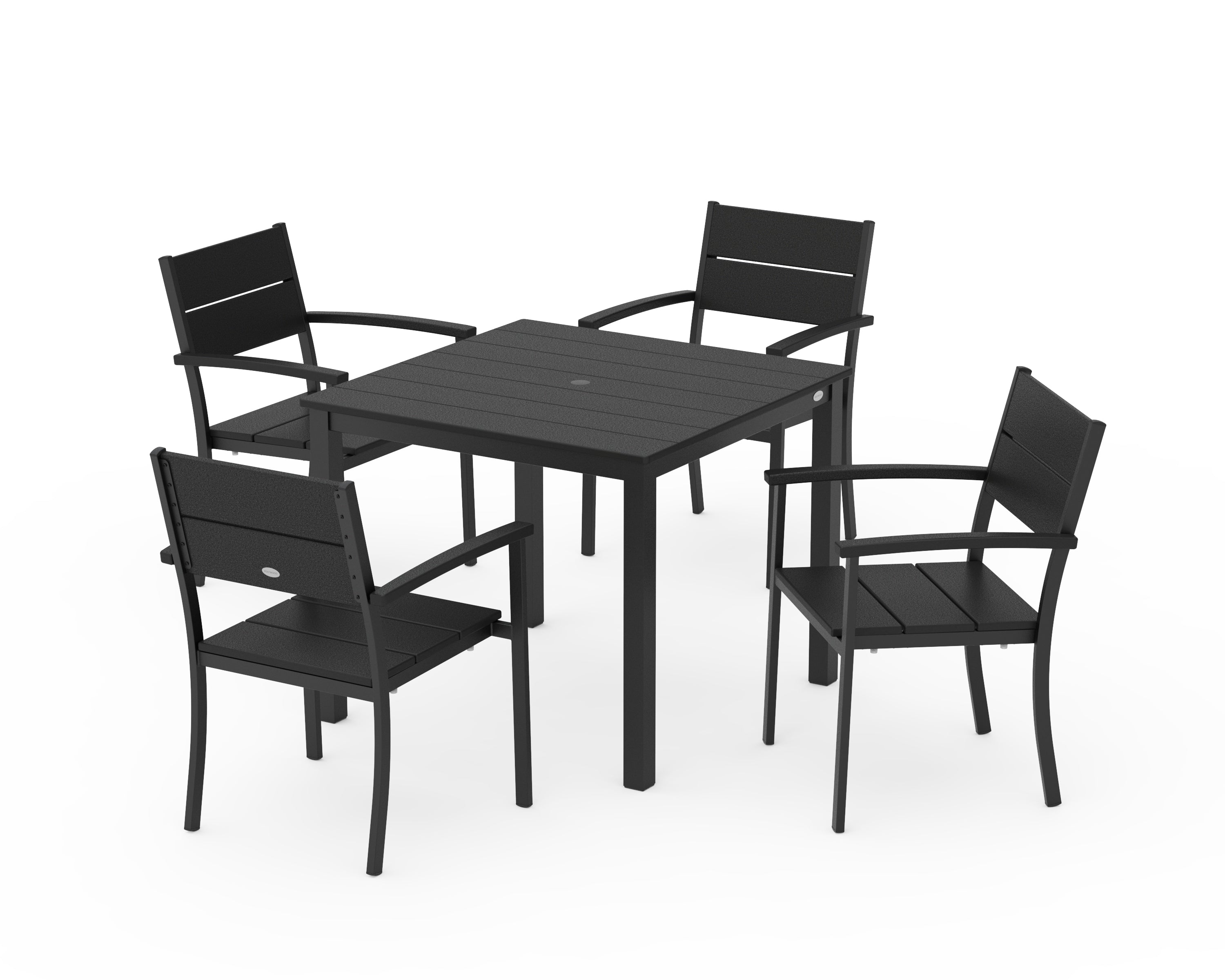 POLYWOOD® Main Street 5-Piece Dining Set in Black / Black