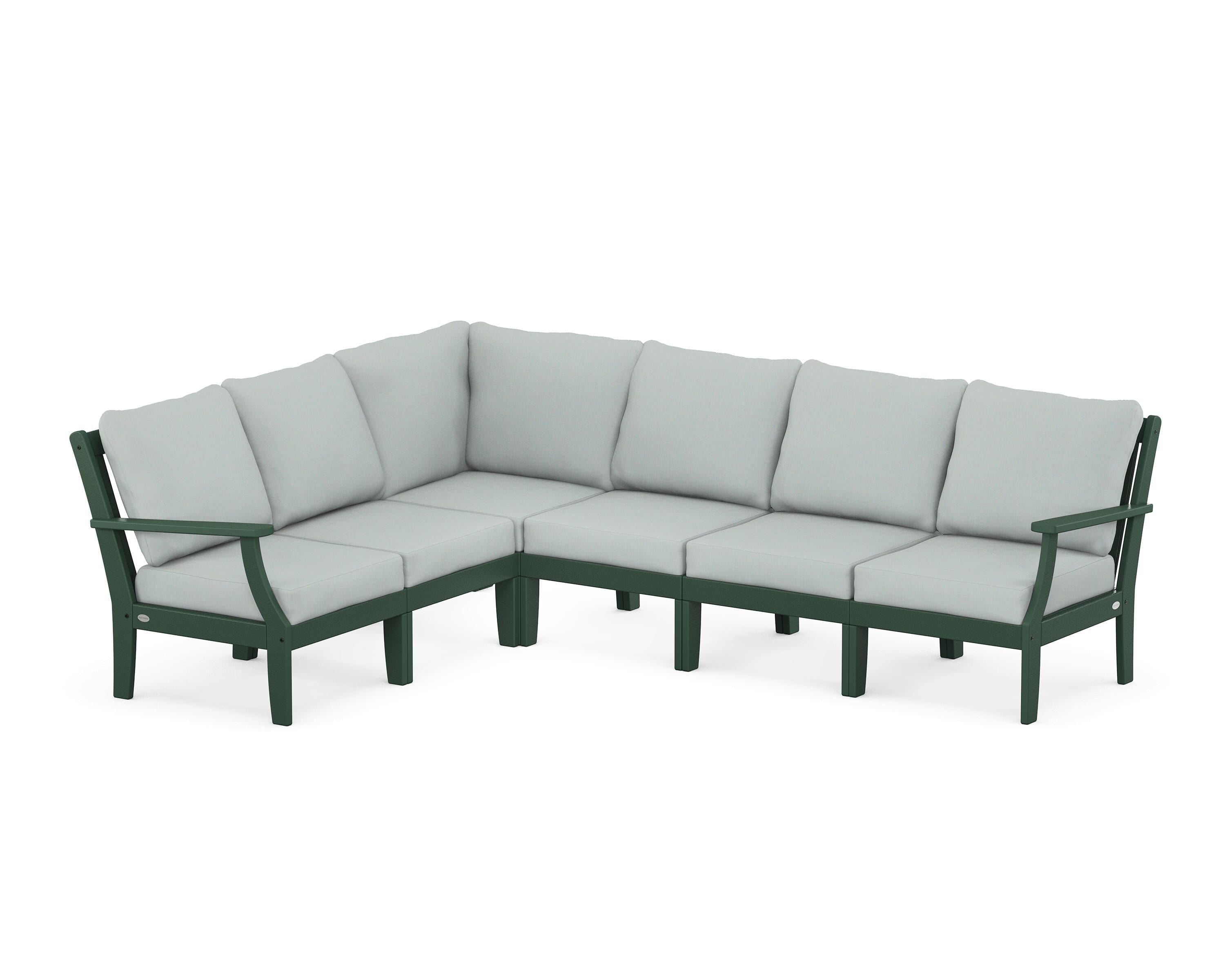 POLYWOOD® Braxton Modular 6-Piece Deep Seating Set in Green / Spa