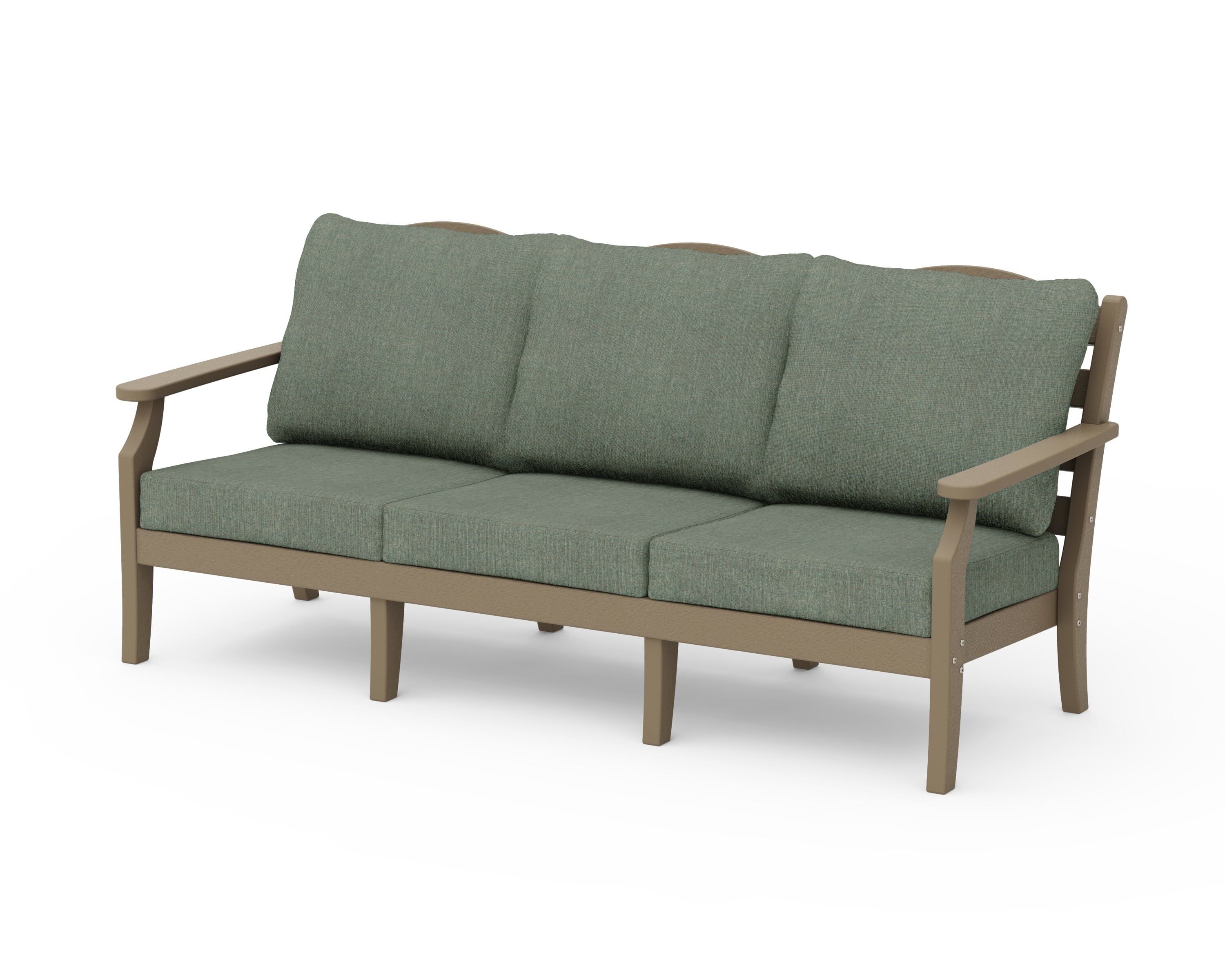 Draper James™ by POLYWOOD® Savannah Deep Seating Sofa in Vintage Sahara / Cast Sage