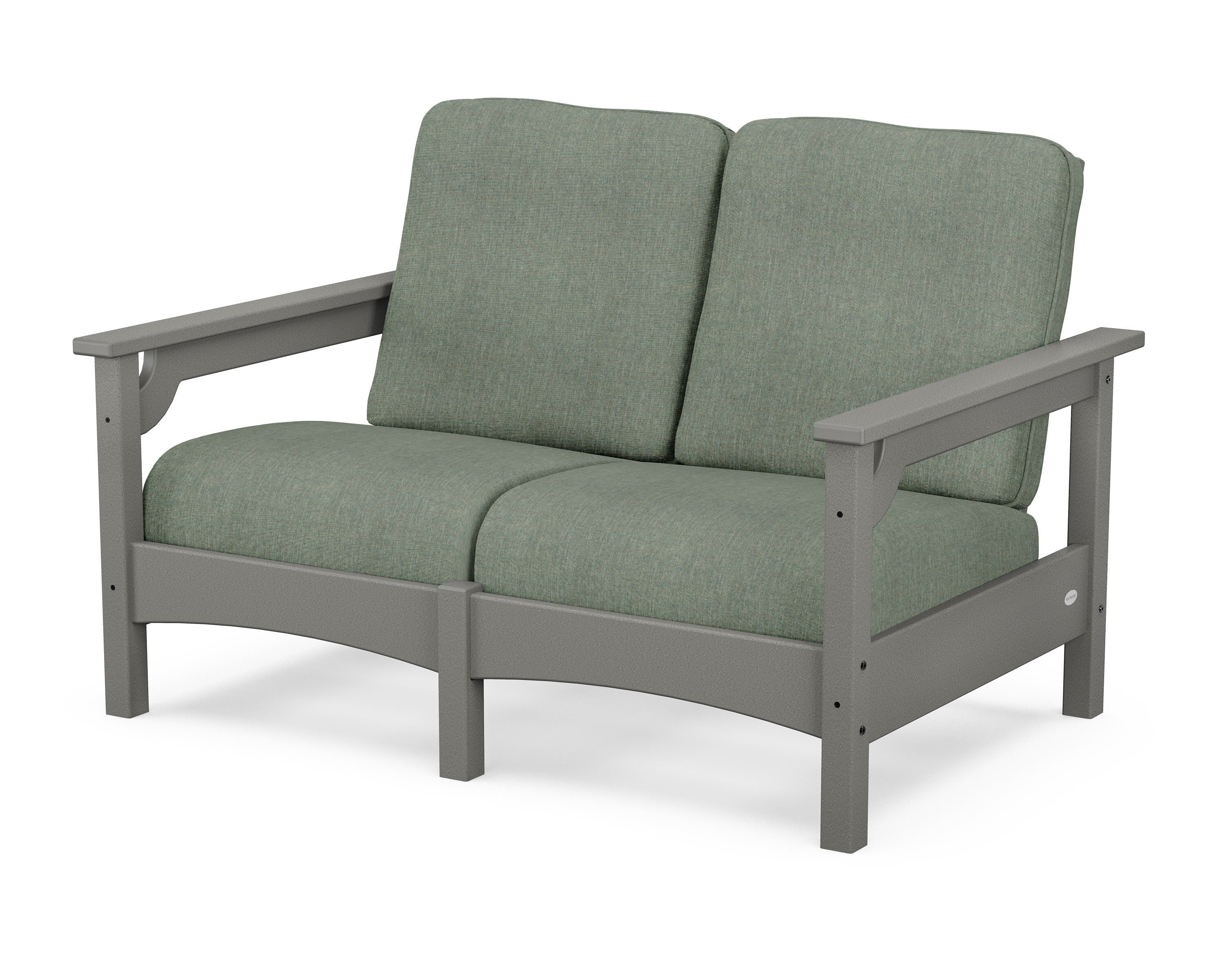 POLYWOOD® Club Loveseat in Slate Grey / Cast Sage