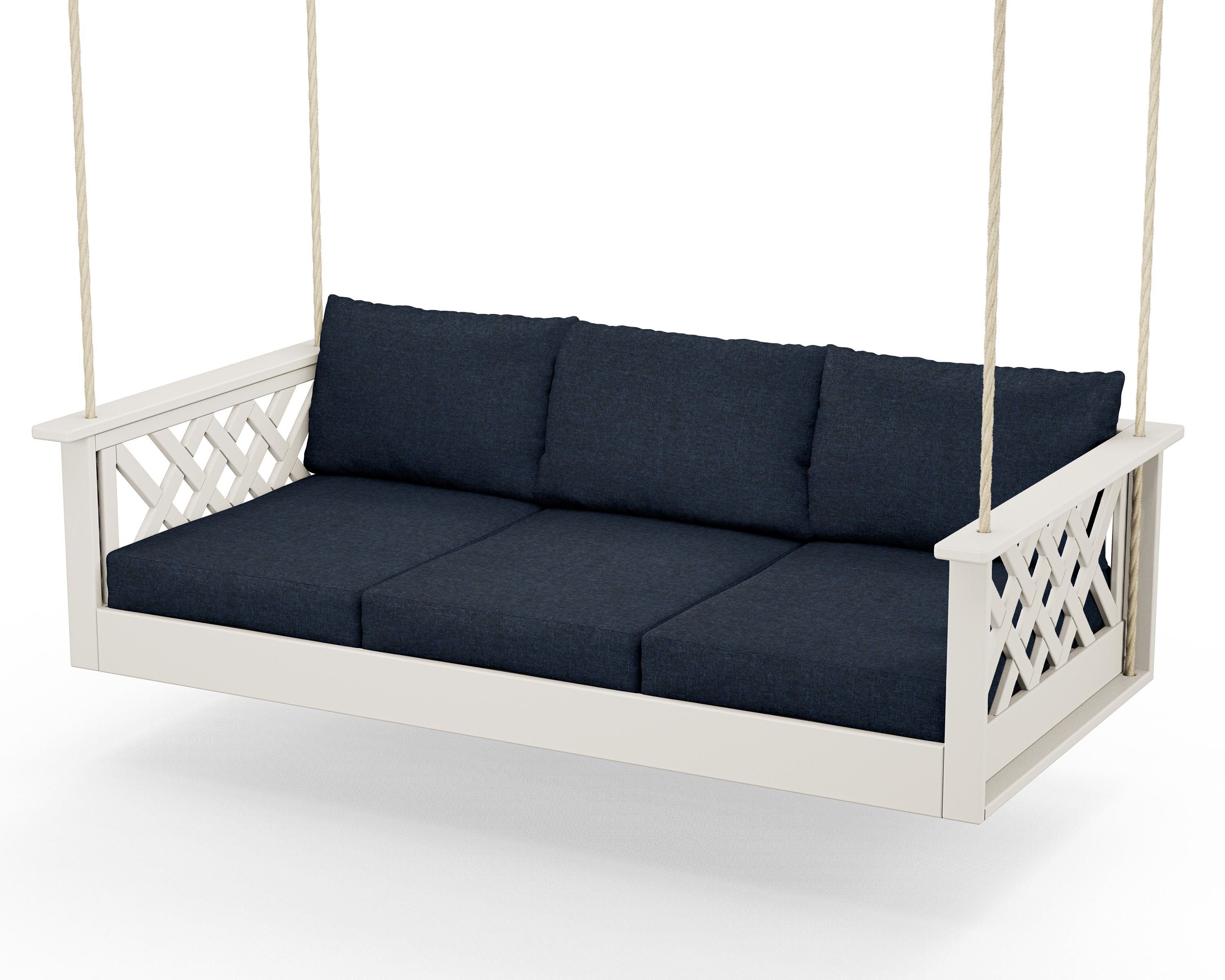 Country Living Wovendale Daybed Swing in Sand / Marine Indigo