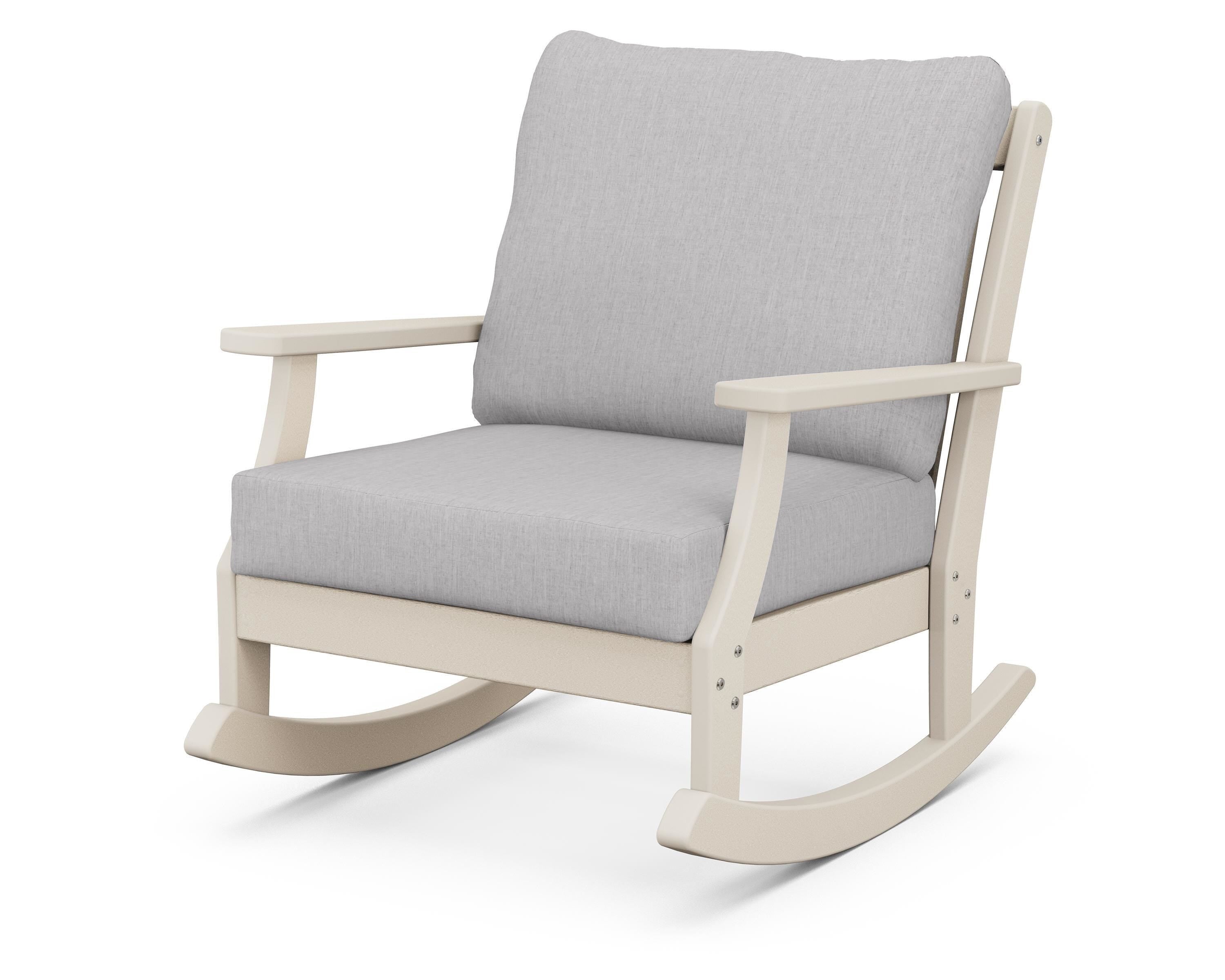 POLYWOOD® Braxton Deep Seating Rocking Chair in Sand / Granite