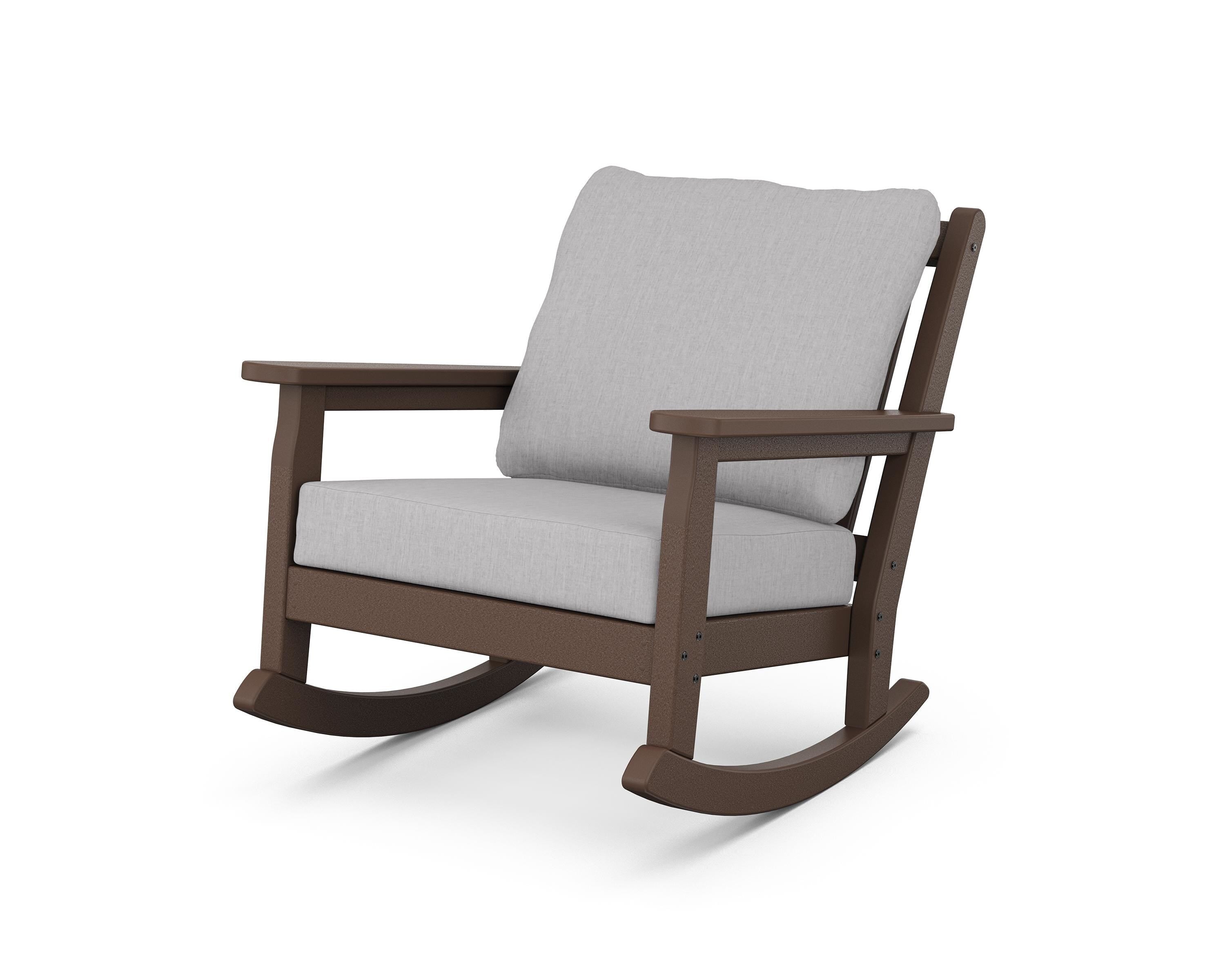 POLYWOOD® Chippendale Deep Seating Rocking Chair in Mahogany / Granite