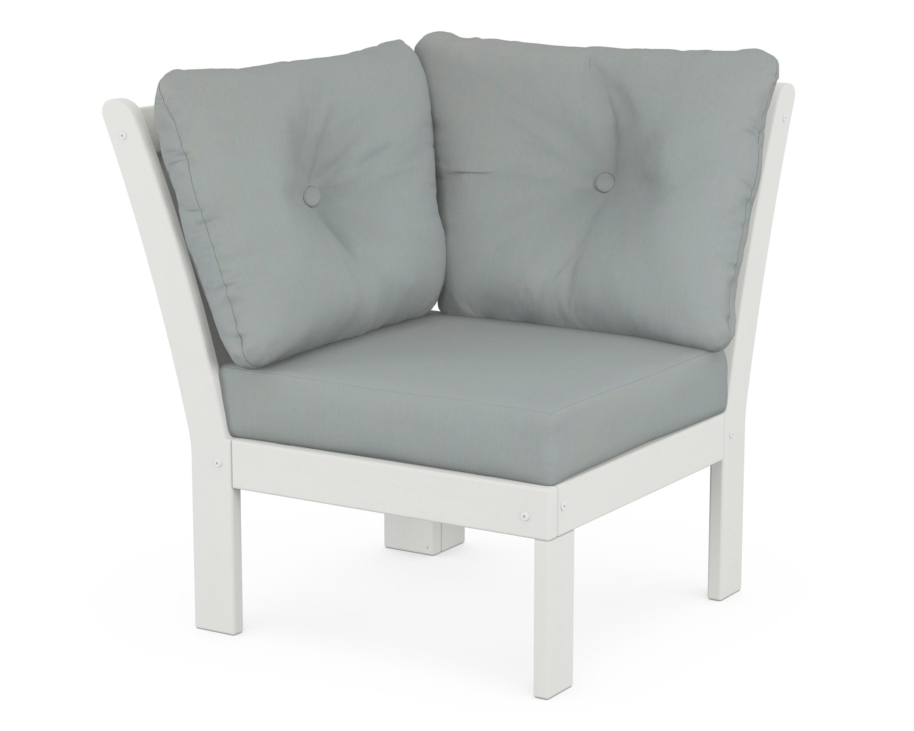 POLYWOOD® Vineyard Modular Corner Chair in Vintage White / Spa