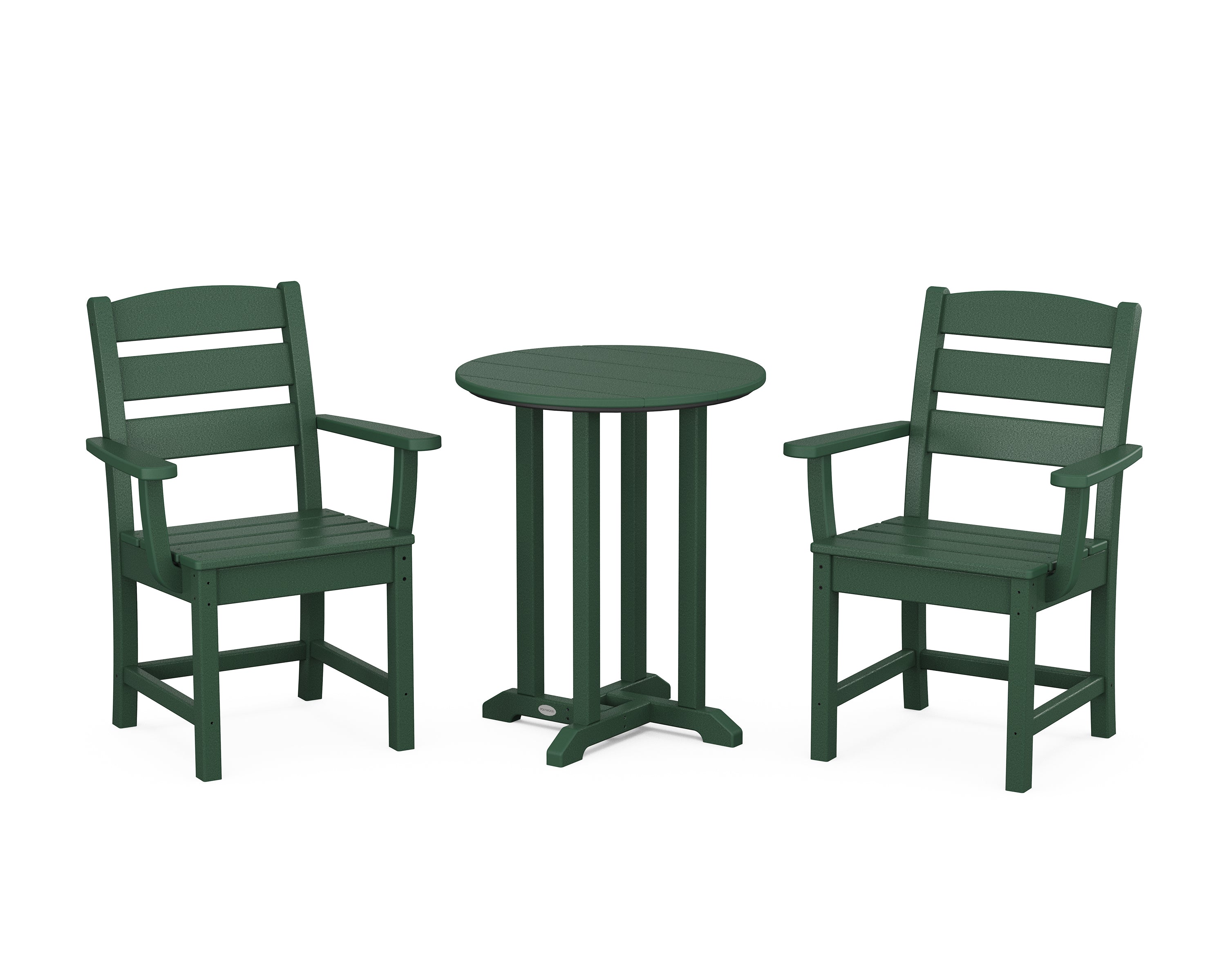 POLYWOOD® Lakeside 3-Piece Round Bistro Dining Set in Green