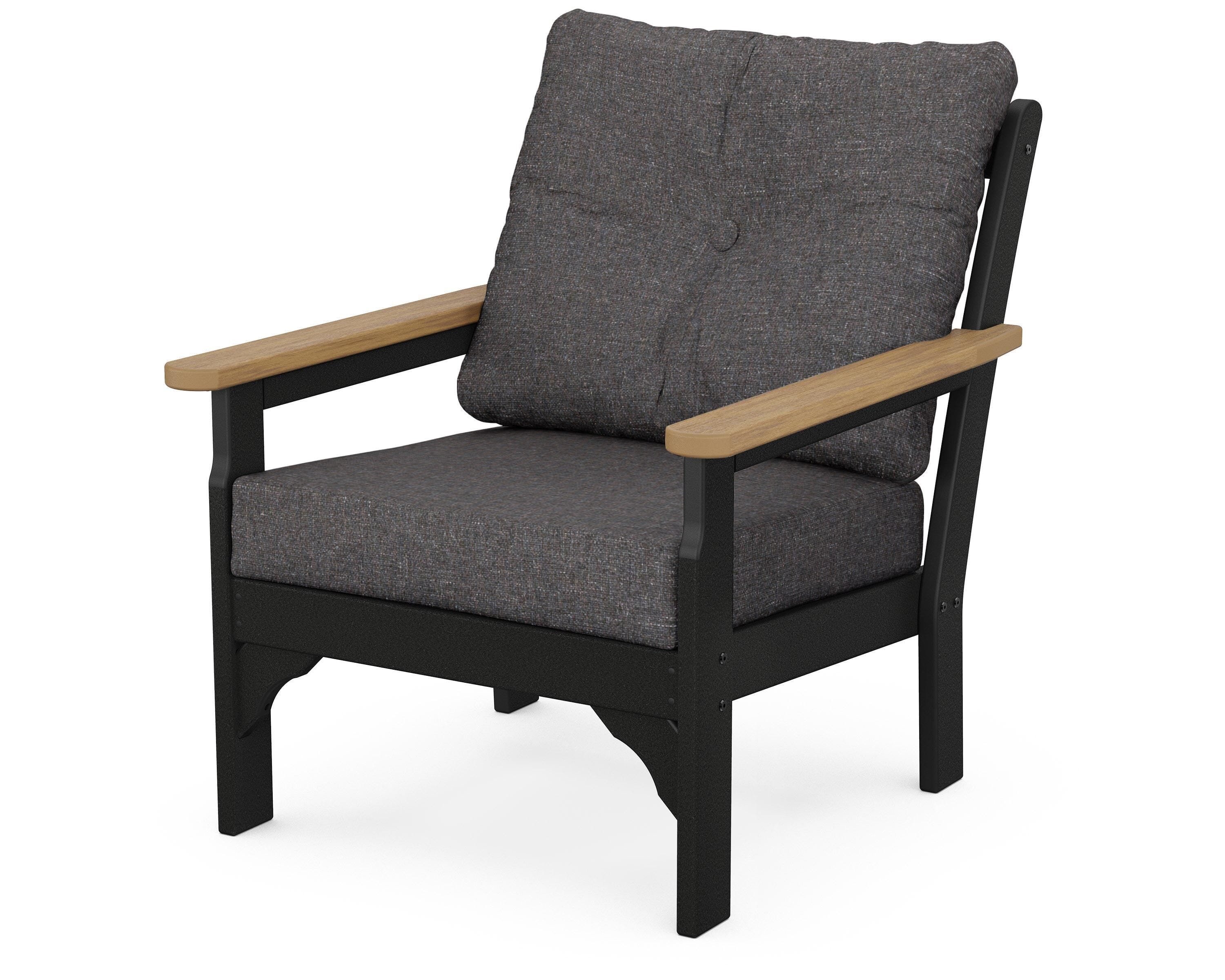 POLYWOOD® Vineyard Deep Seating Chair in Black / Natural / Ash Charcoal