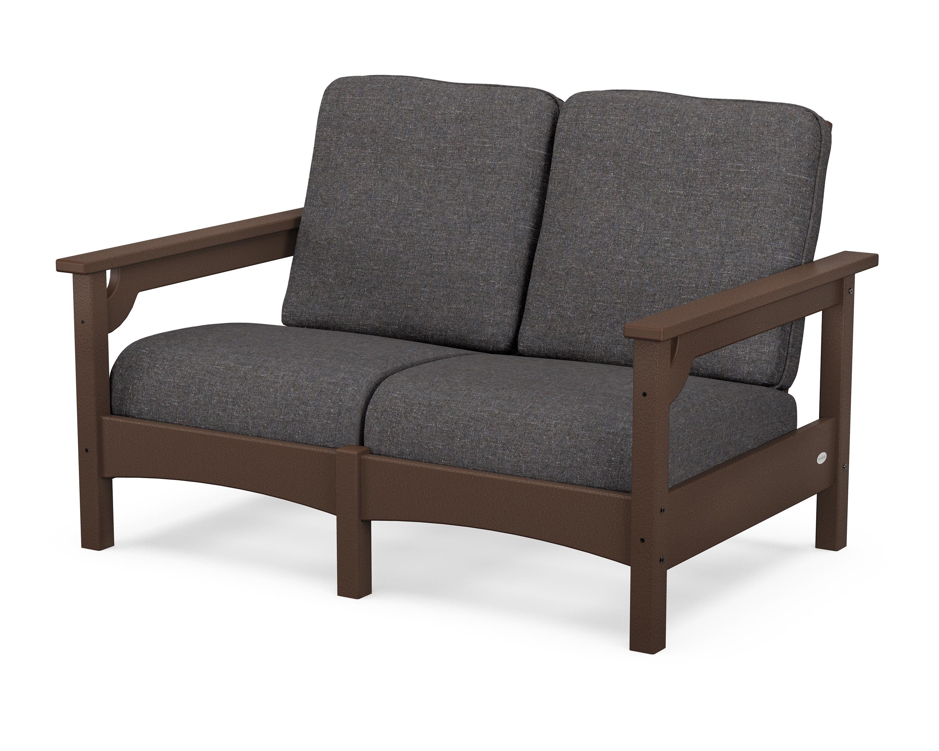 POLYWOOD® Club Loveseat in Mahogany / Ash Charcoal