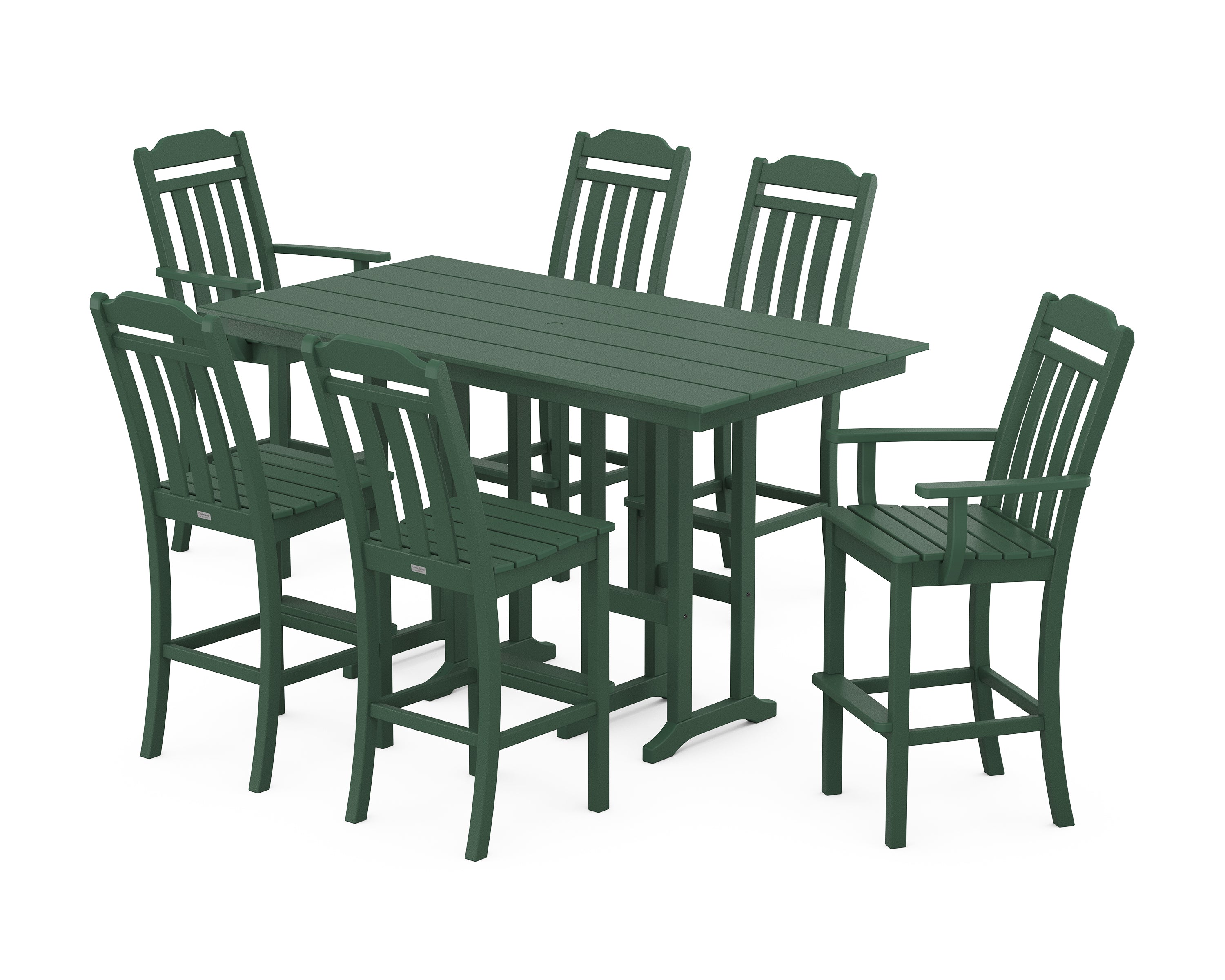 Country Living Cottage 7-Piece Farmhouse Bar Set in Green