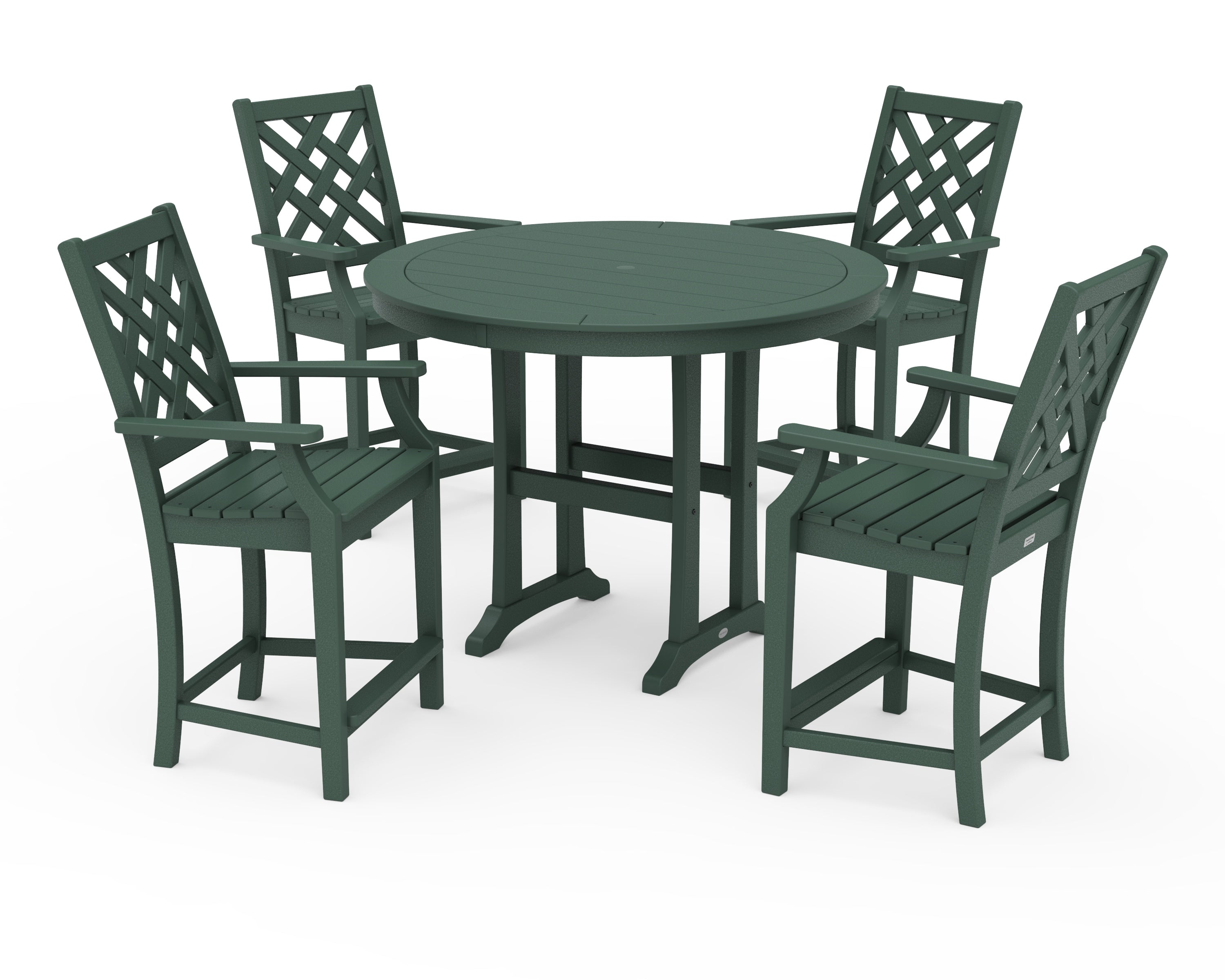 Country Living Wovendale 5-Piece Round Counter Set in Green