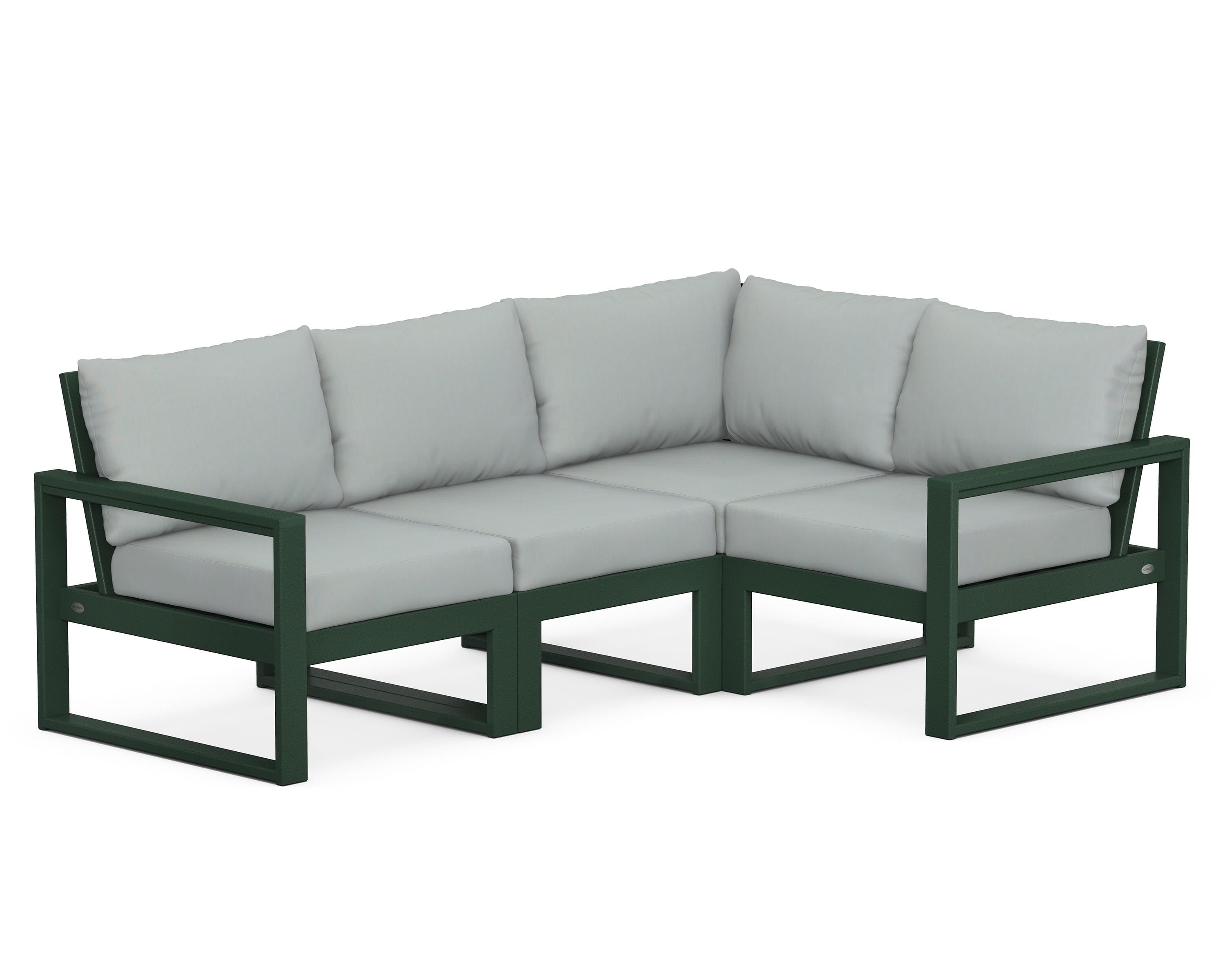 POLYWOOD® EDGE 4-Piece Modular Deep Seating Set in Green / Spa