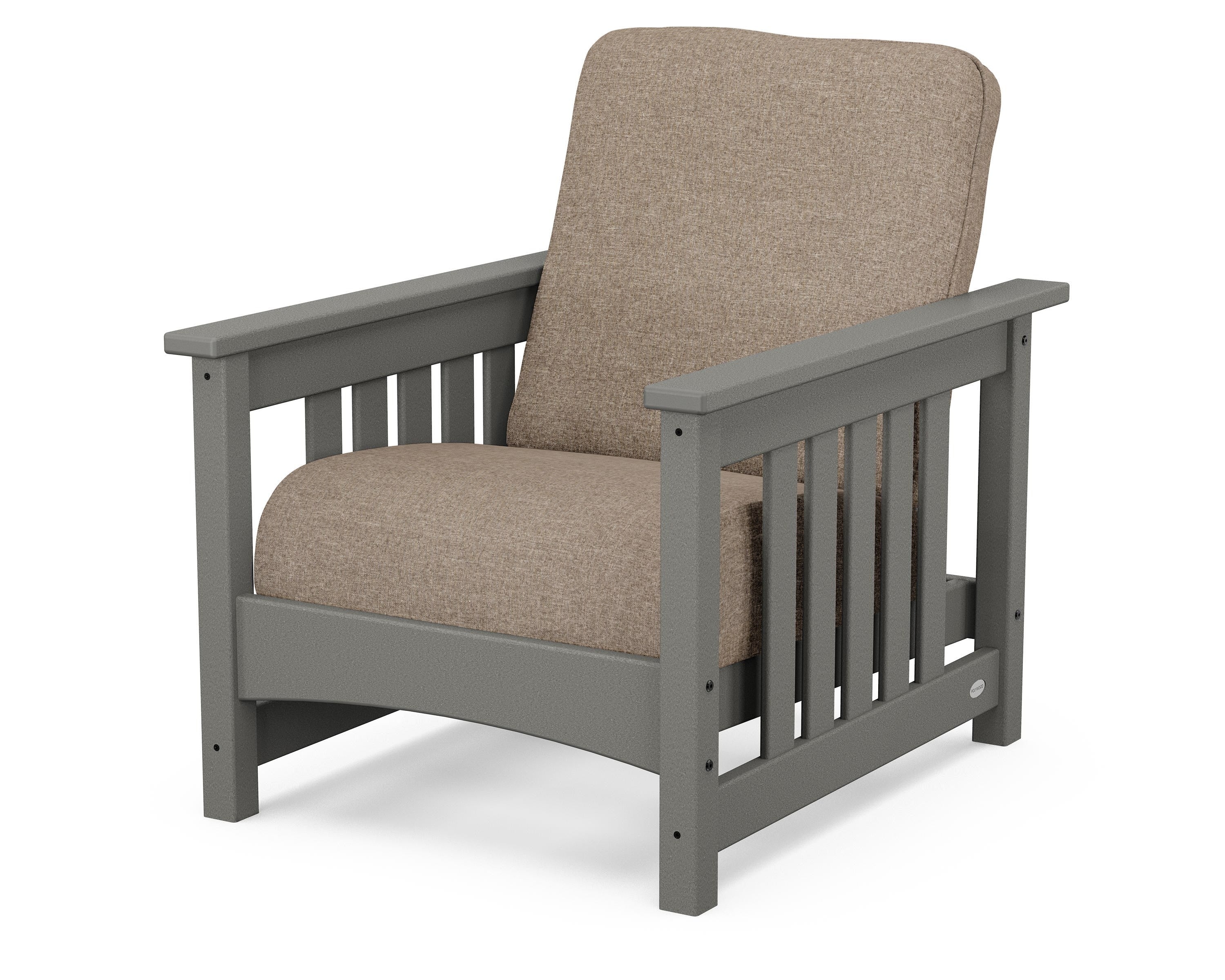 POLYWOOD® Club Mission Chair in Slate Grey / Spiced Burlap