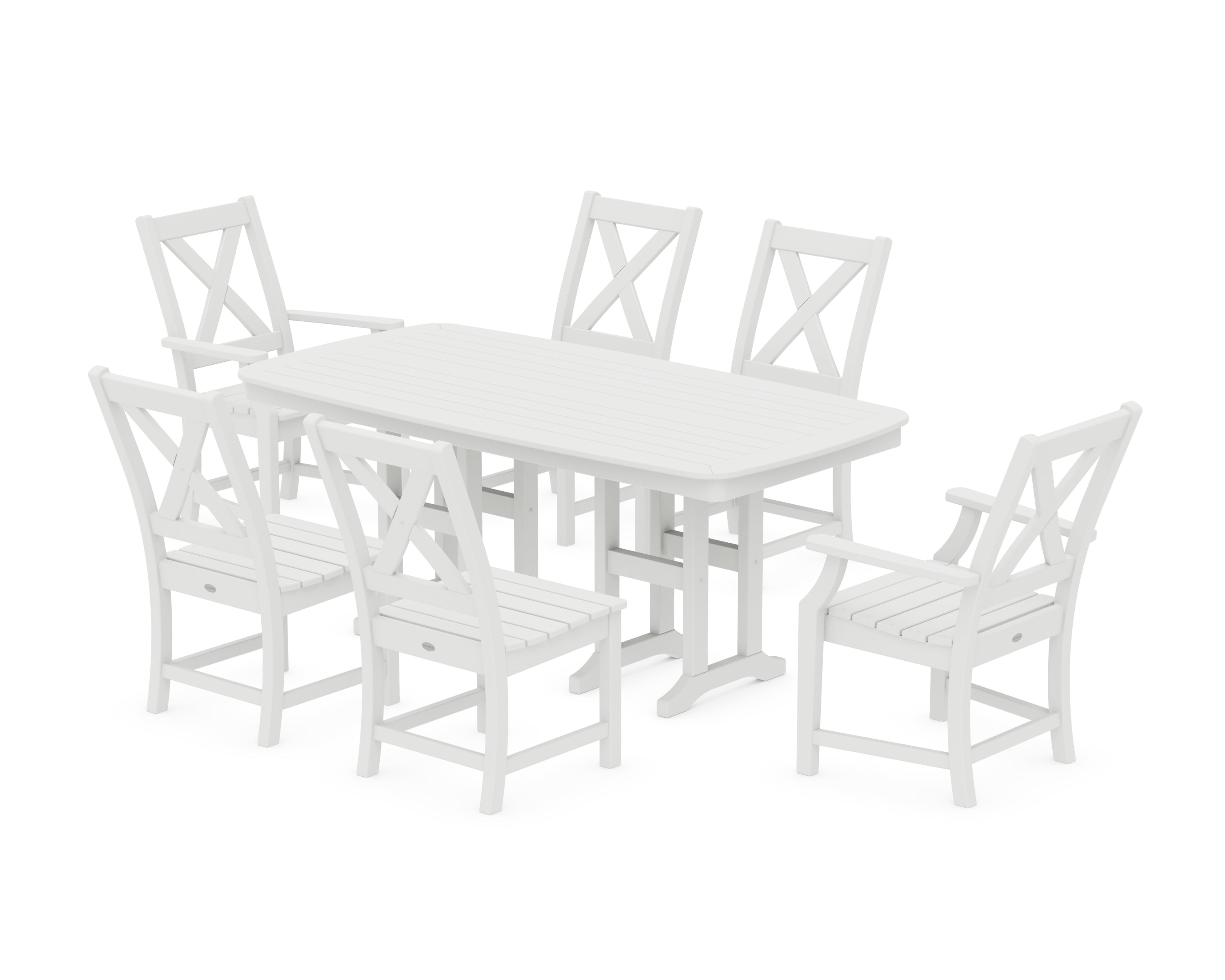 POLYWOOD® Braxton 7-Piece Dining Set in White