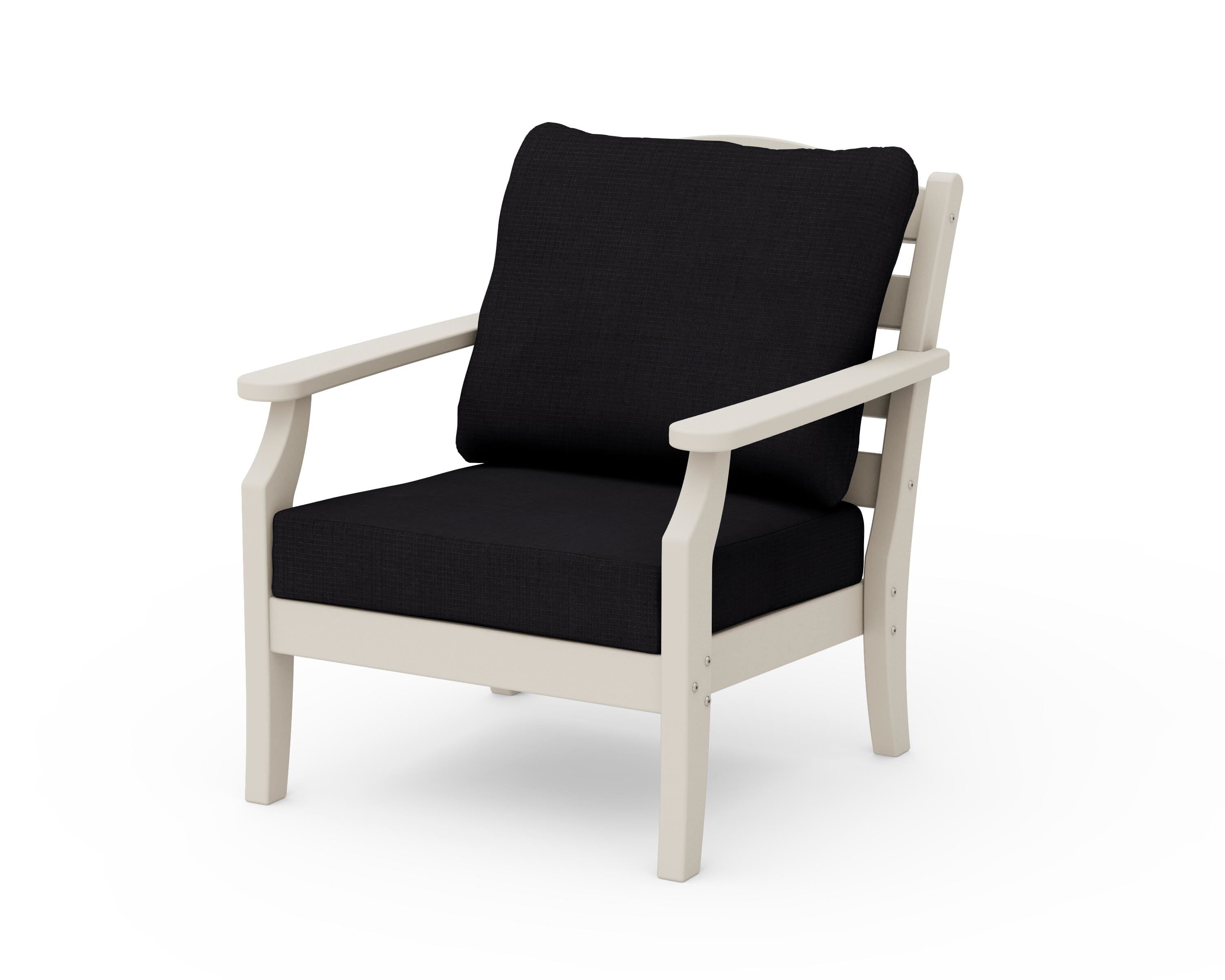Draper James™ by POLYWOOD® Savannah Deep Seating Chair in Sand / Midnight Linen