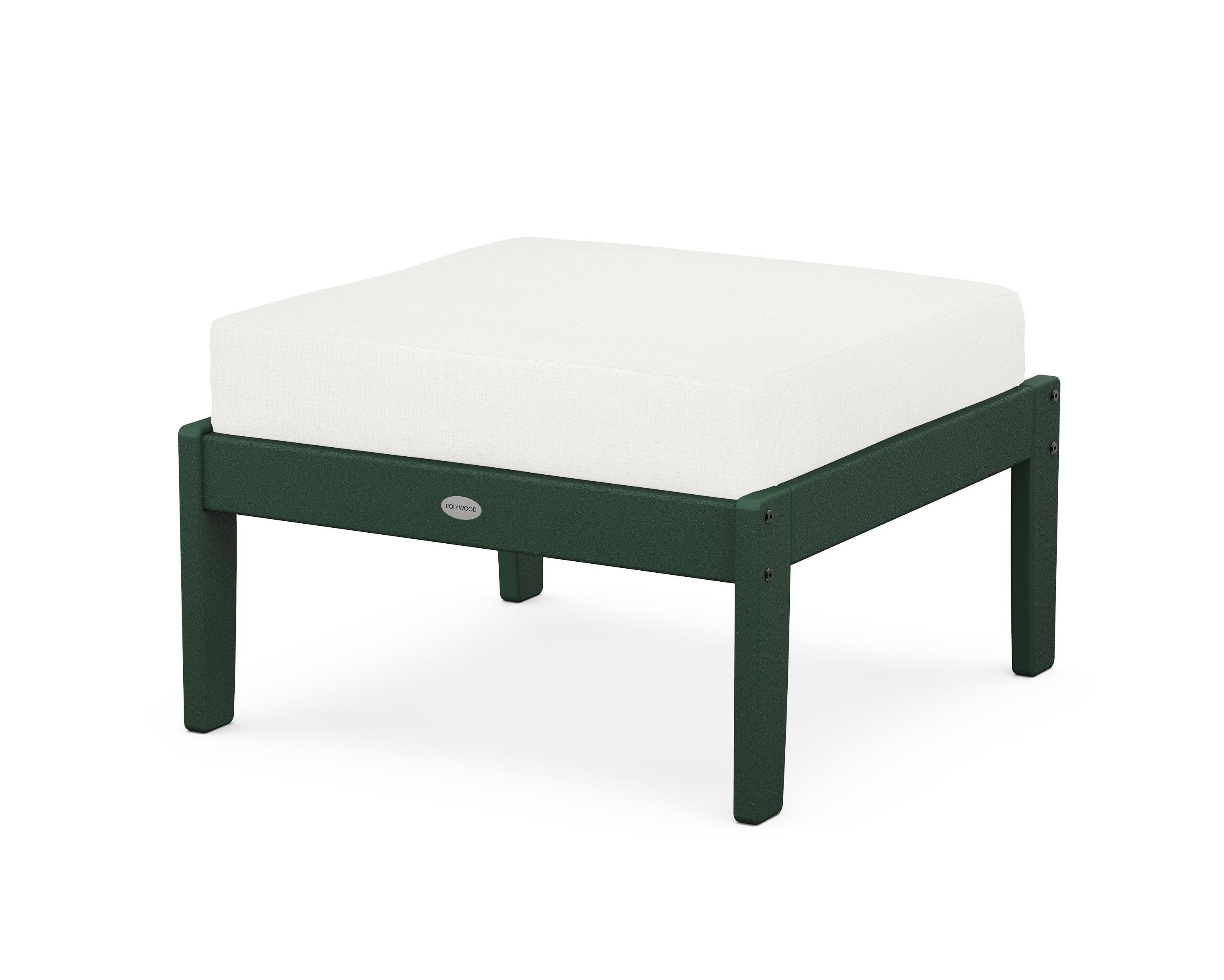 POLYWOOD® Braxton Deep Seating Ottoman in Green / Natural Linen