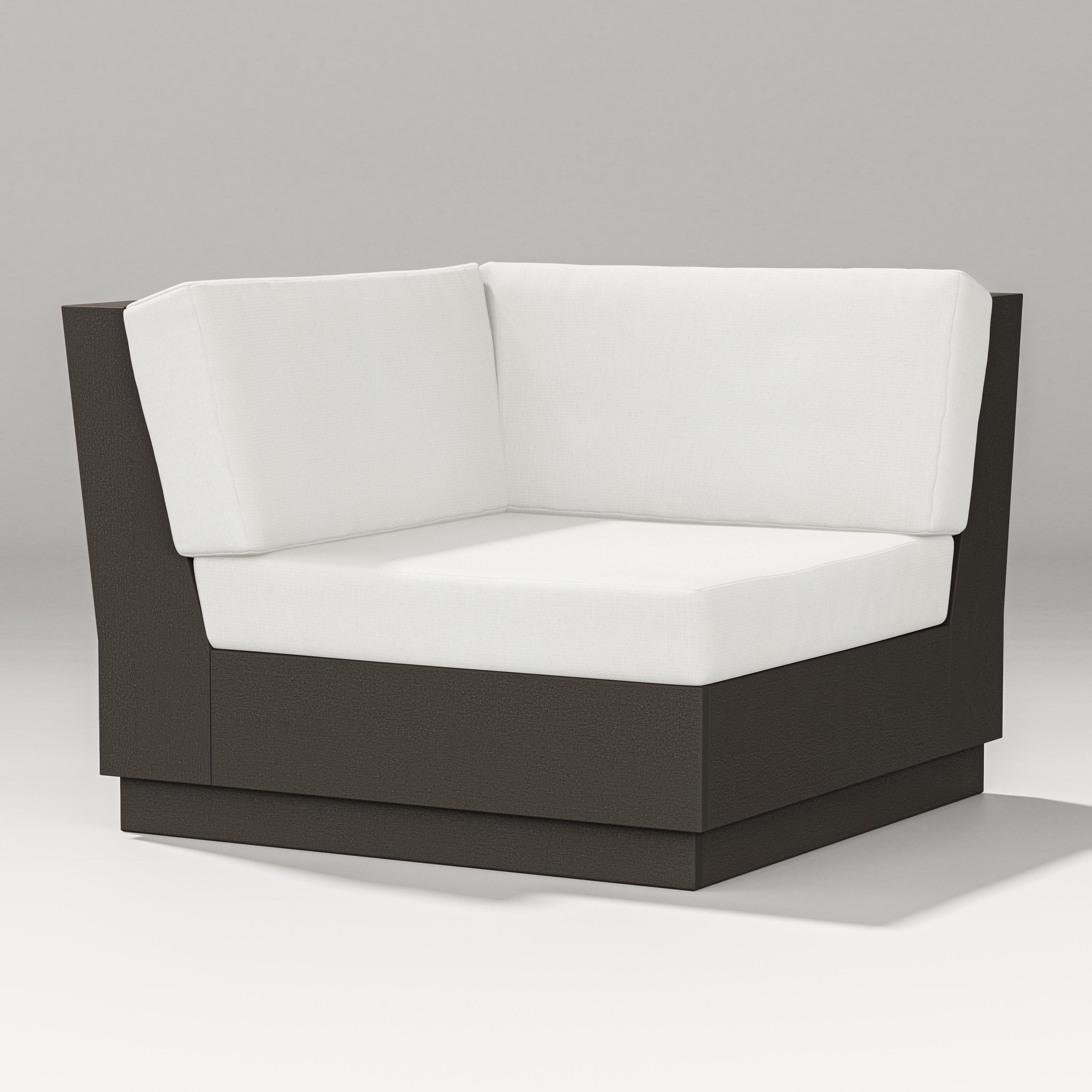 PW Designer Series Elevate Modular Corner Chair in Vintage Coffee / Natural Linen