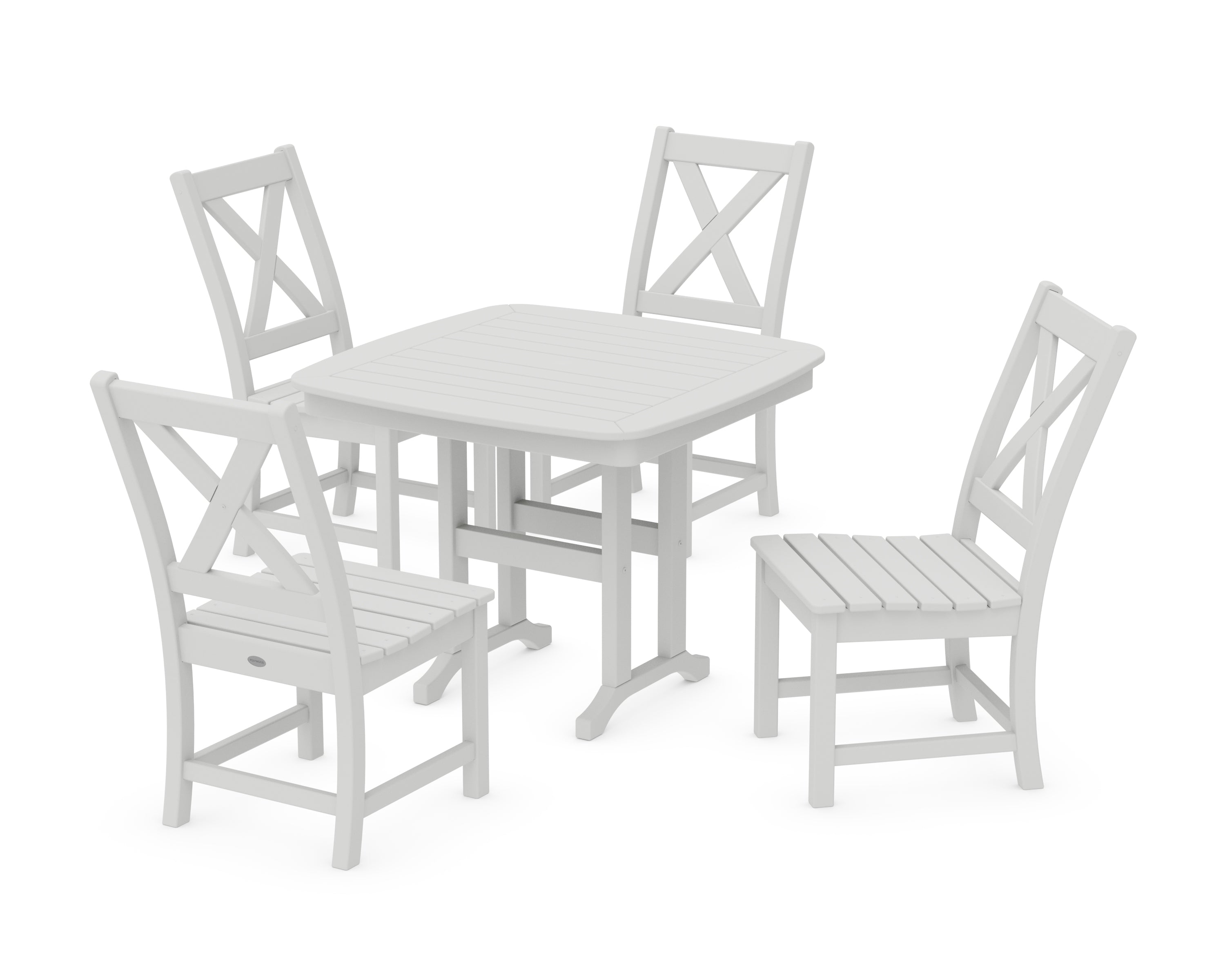 POLYWOOD® Braxton Side Chair 5-Piece Dining Set in White