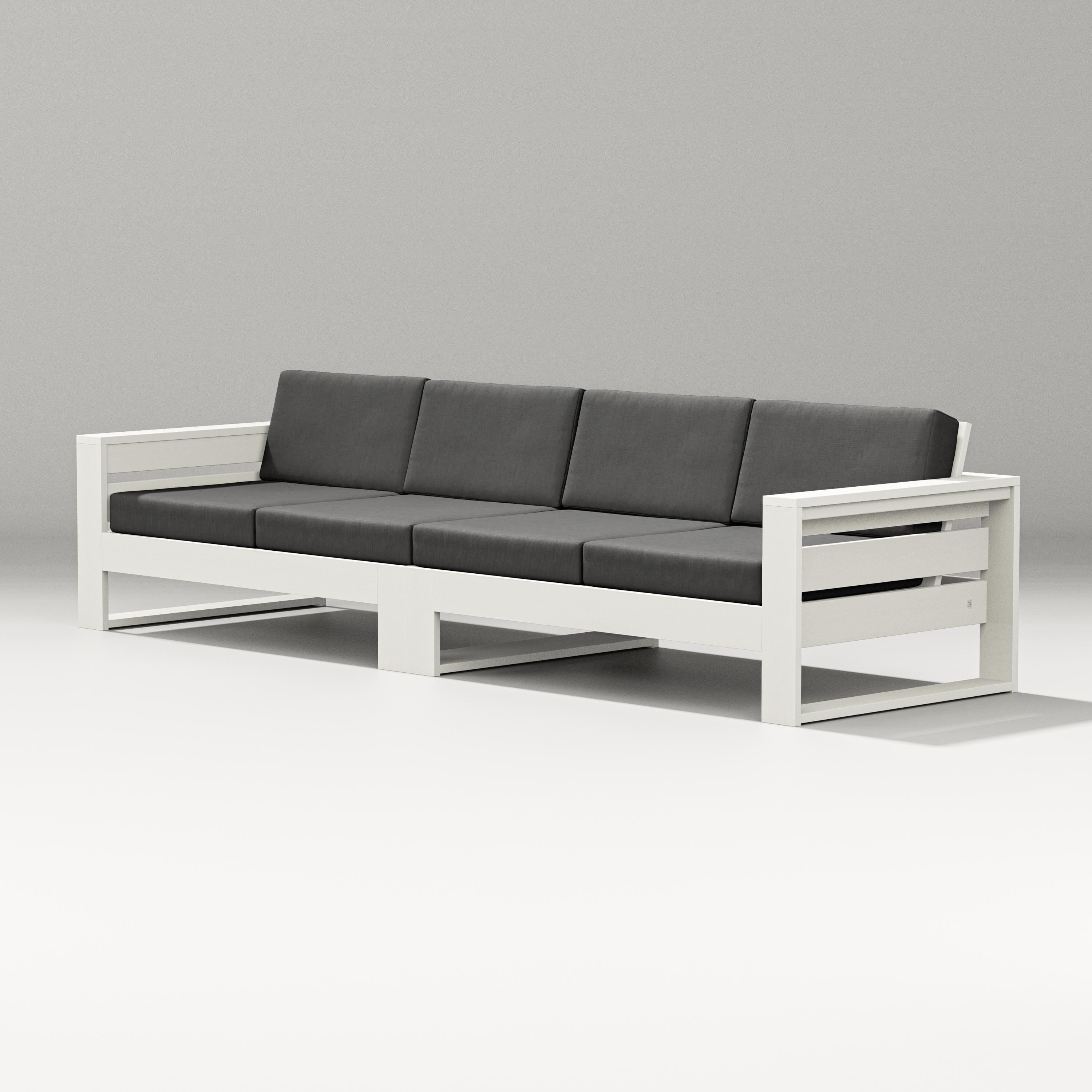 PW Designer Series Latitude Straight Sectional in Vintage White / Spectrum Carbon
