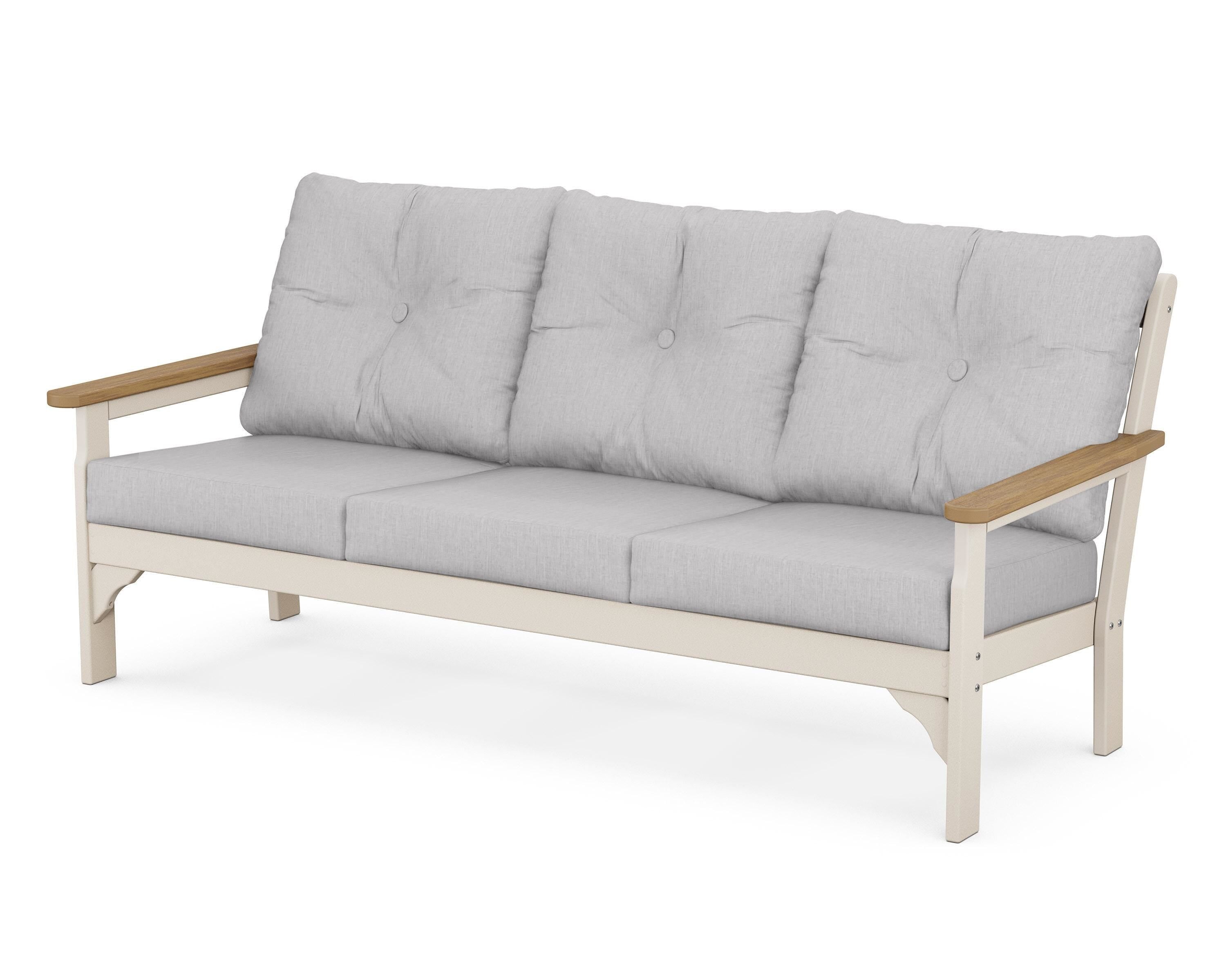 POLYWOOD® Vineyard Deep Seating Sofa in Sand / Natural / Granite