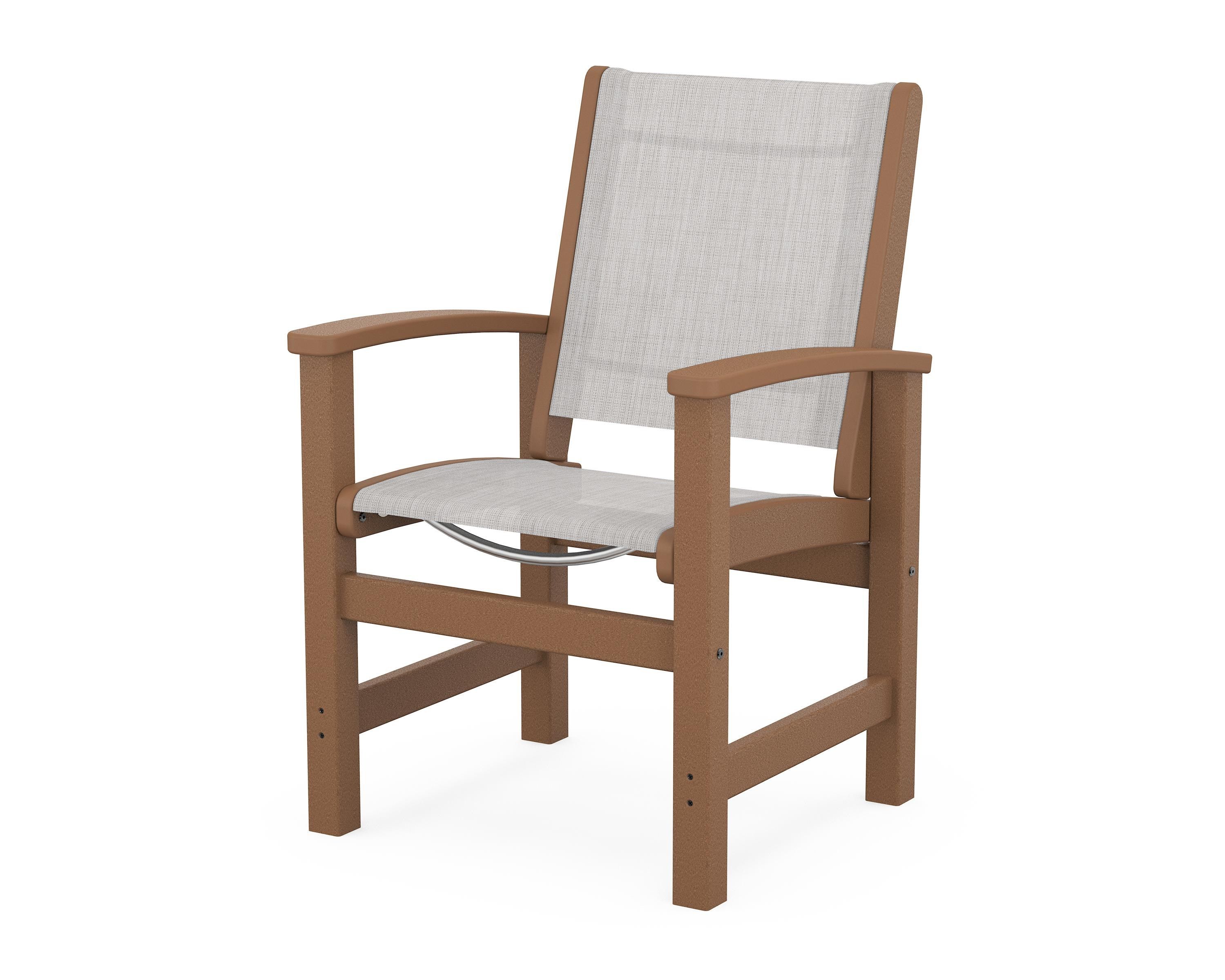 POLYWOOD® Coastal Dining Chair in Teak / Parchment Sling