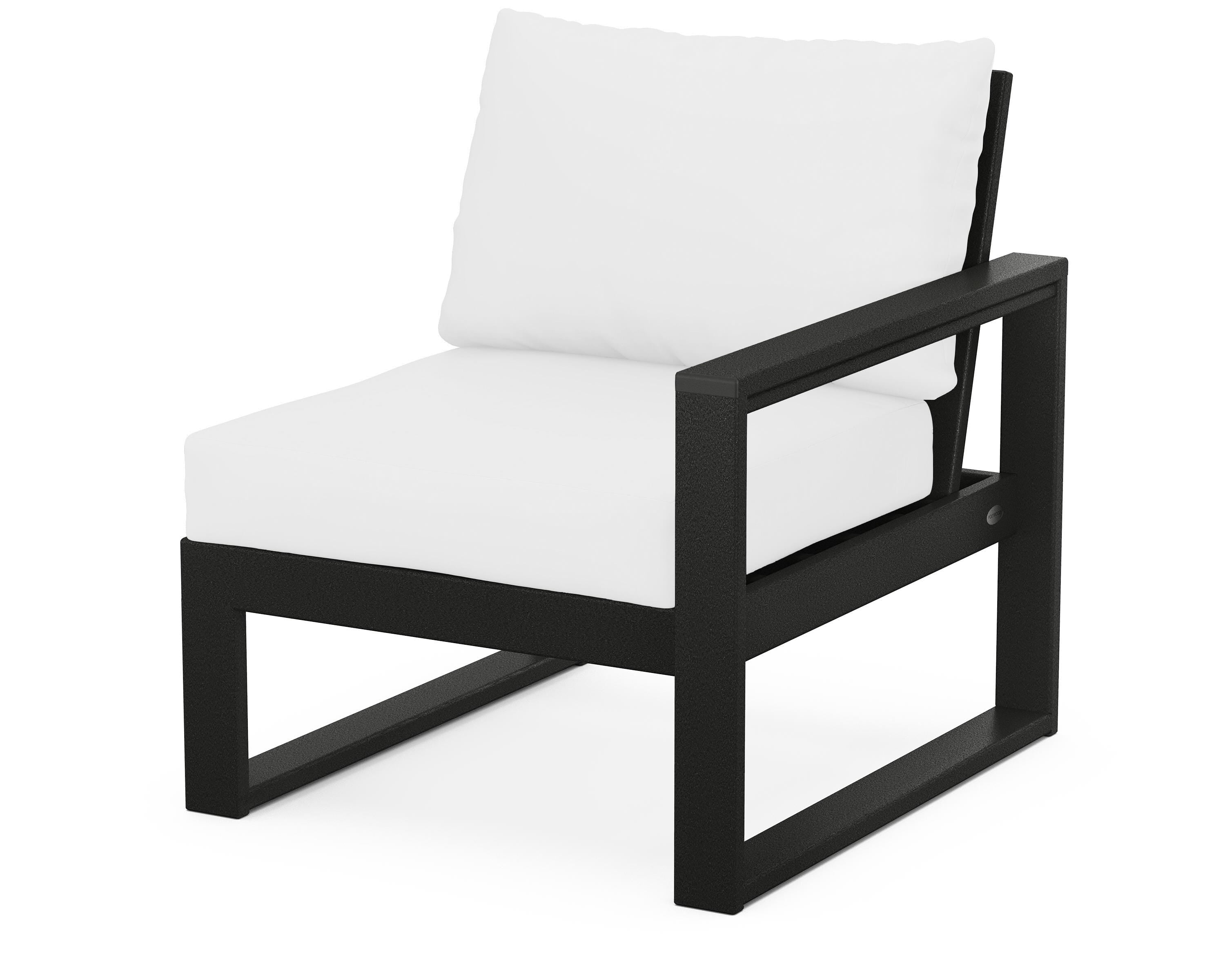 POLYWOOD® EDGE Modular Right Arm Chair in Black / Natural