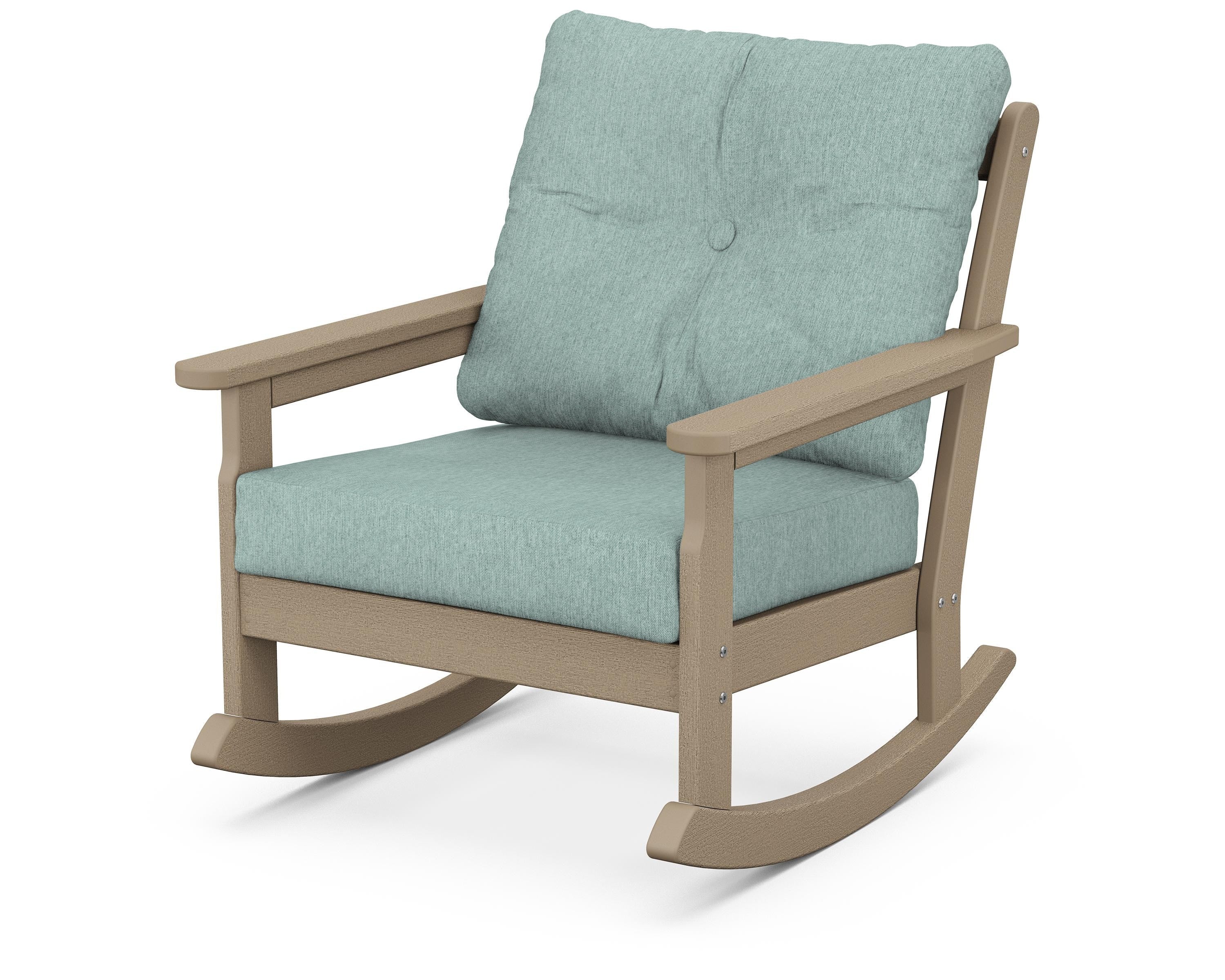 POLYWOOD® Vineyard Deep Seating Rocking Chair in Vintage Sahara / Glacier Spa