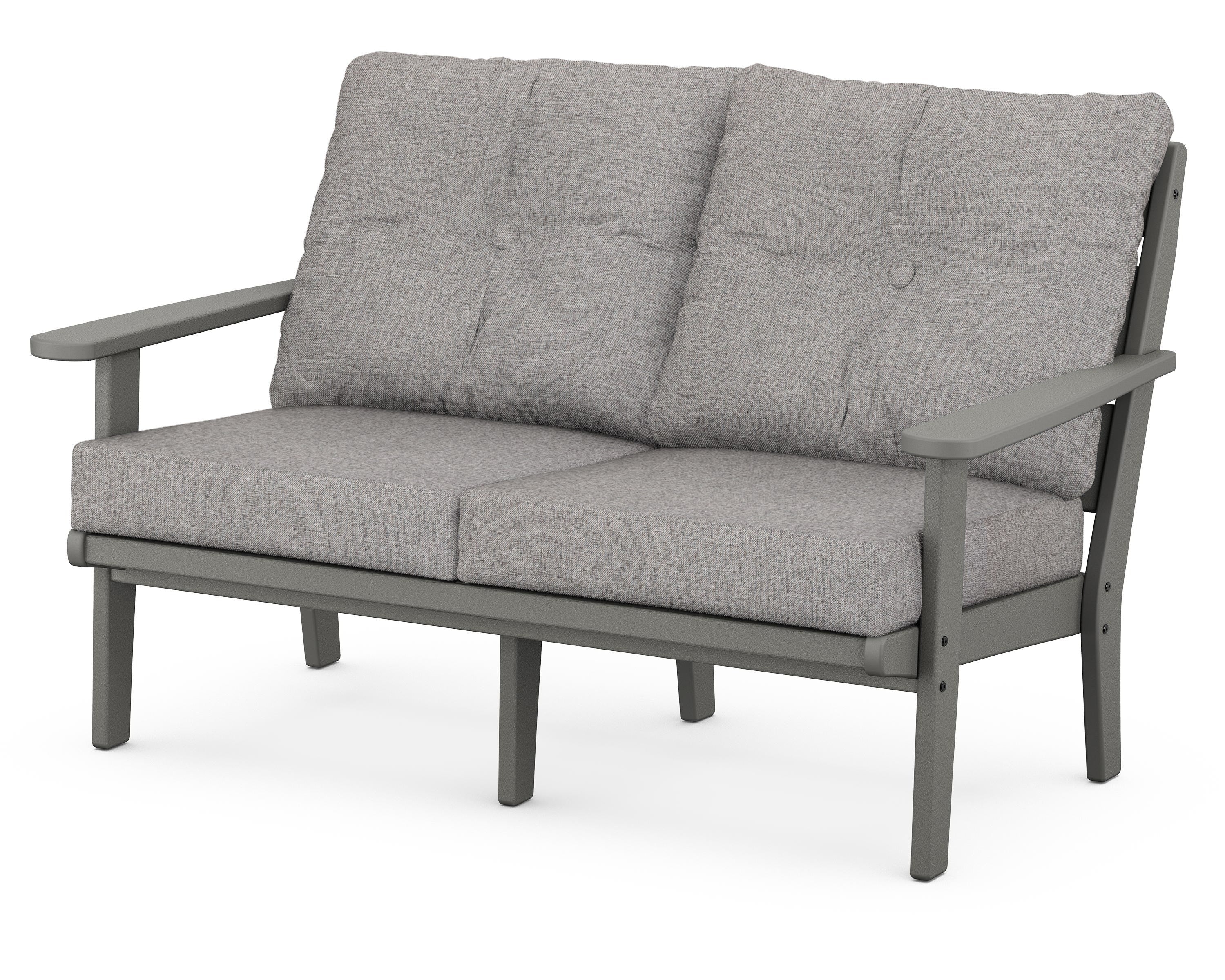 POLYWOOD® Lakeside Deep Seating Loveseat in Slate Grey / Grey Mist