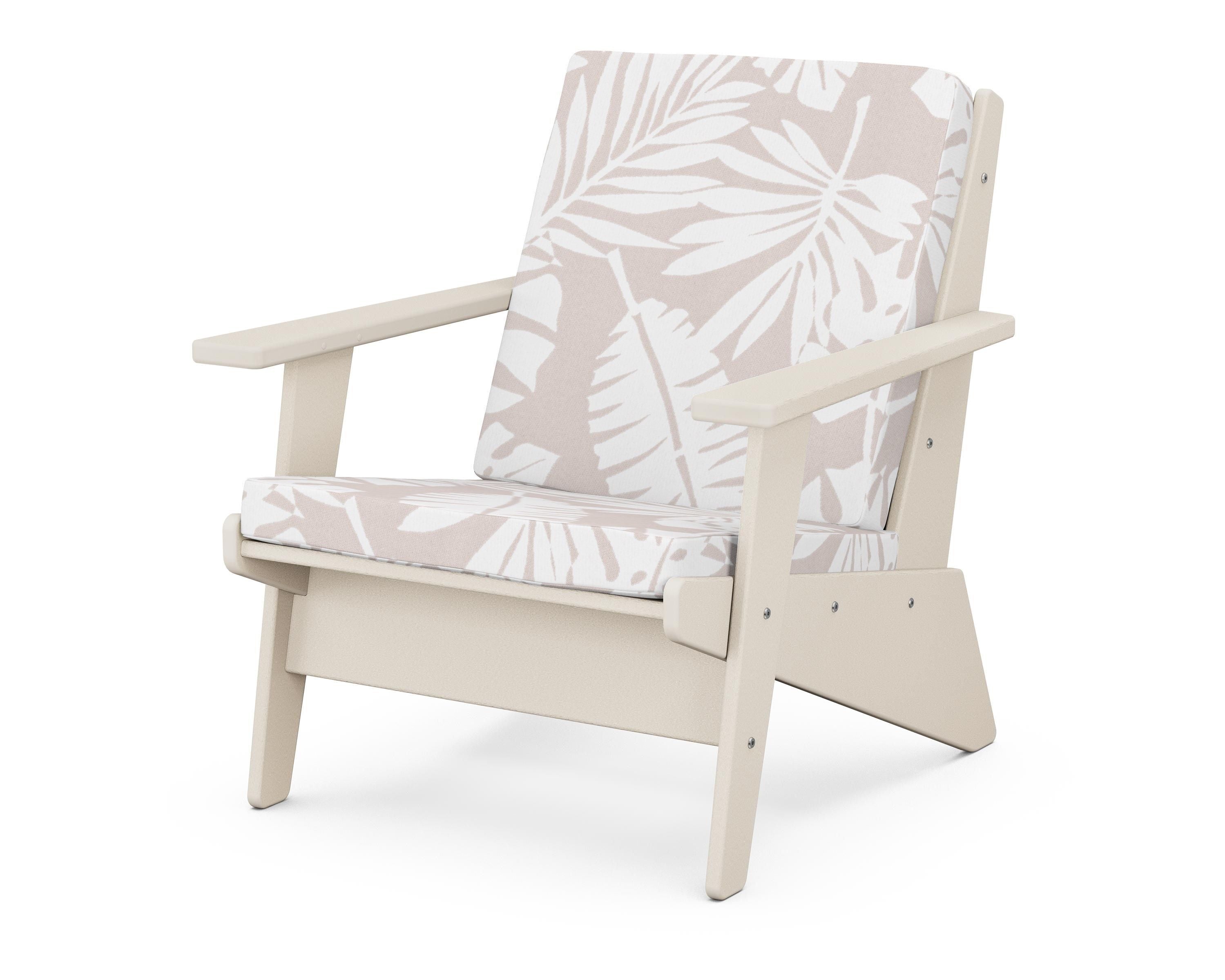 POLYWOOD® Riviera Modern Lounge Chair in Sand / Leaf Dune Burlap