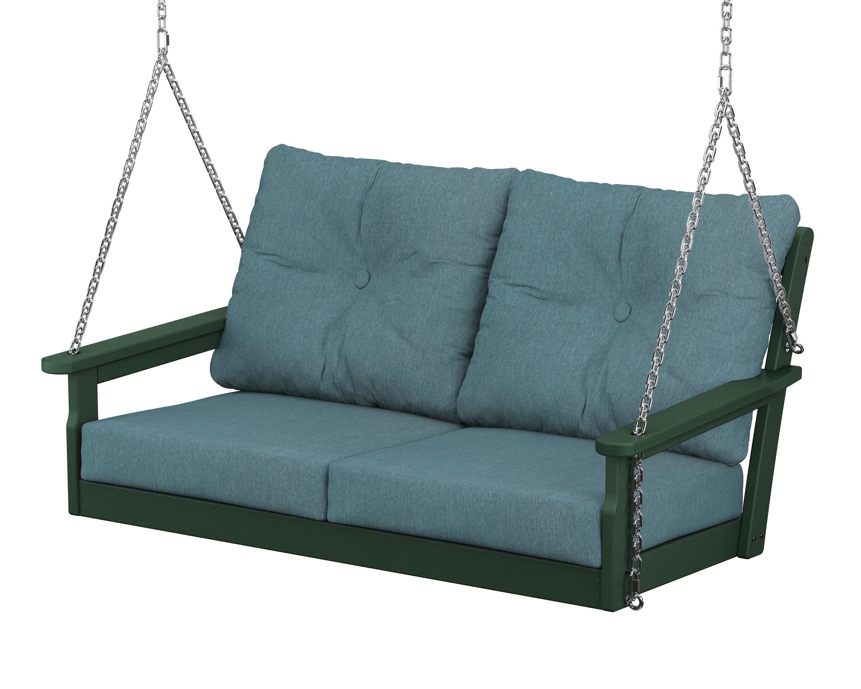 POLYWOOD® Vineyard Deep Seating Swing in Green / Ocean Teal