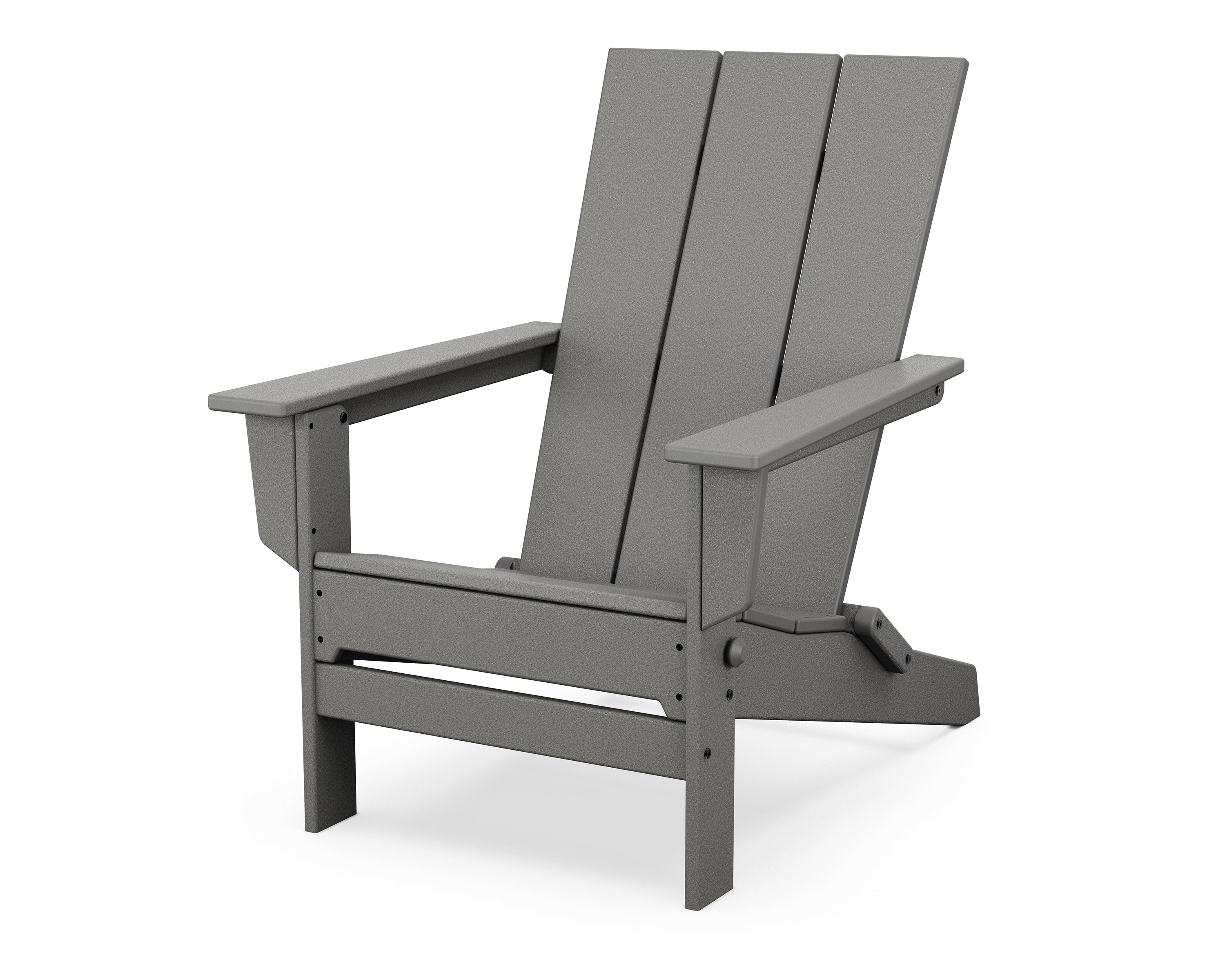 POLYWOOD® Modern Studio Folding Adirondack Chair in Slate Grey