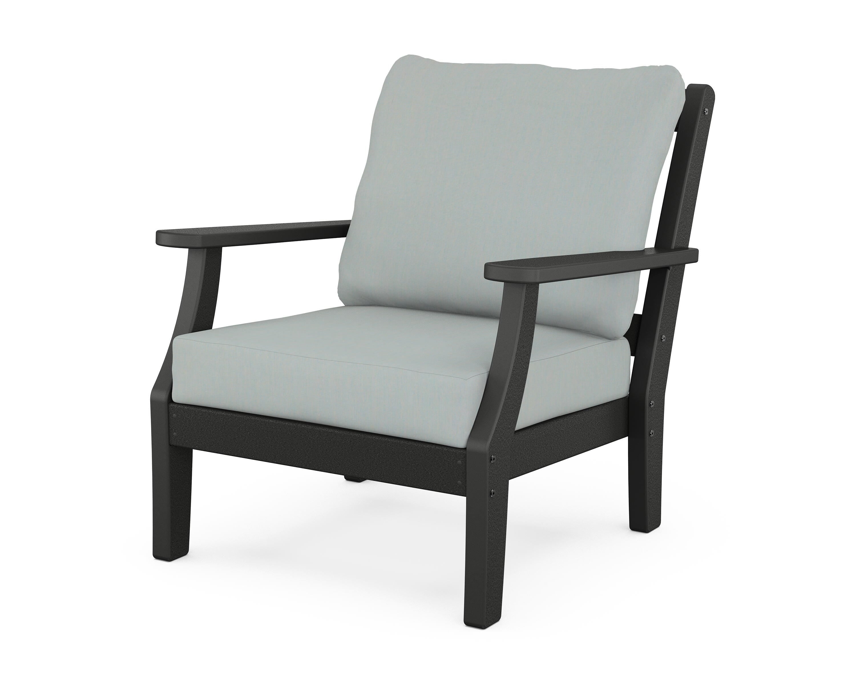 Martha Stewart by POLYWOOD® Chinoiserie Deep Seating Chair in Black / Spa