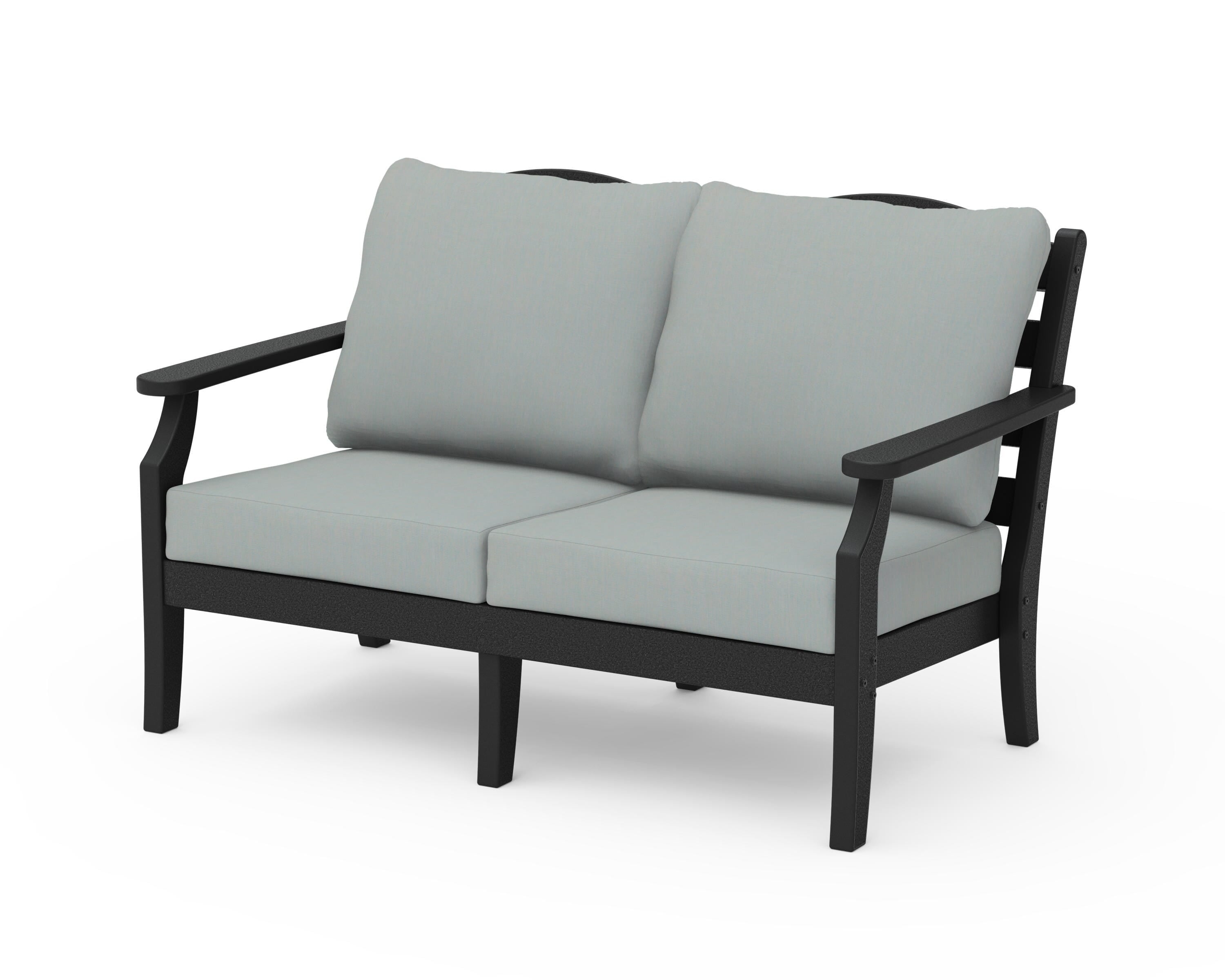 Draper James™ by POLYWOOD® Savannah Deep Seating Loveseat in Black / Spa