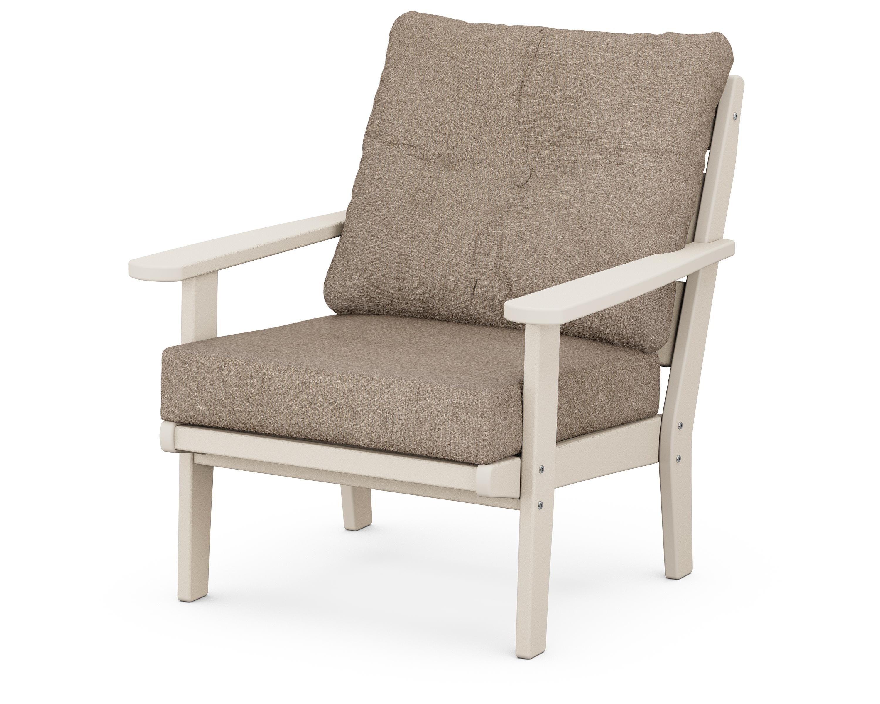 POLYWOOD® Lakeside Deep Seating Chair in Sand / Spiced Burlap