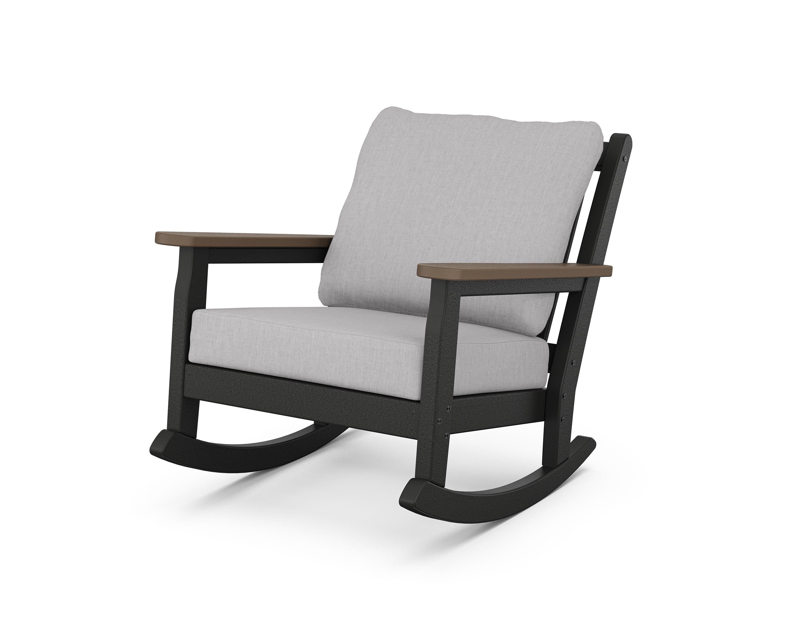 POLYWOOD® Chippendale Deep Seating Rocking Chair in Black / Kona / Granite