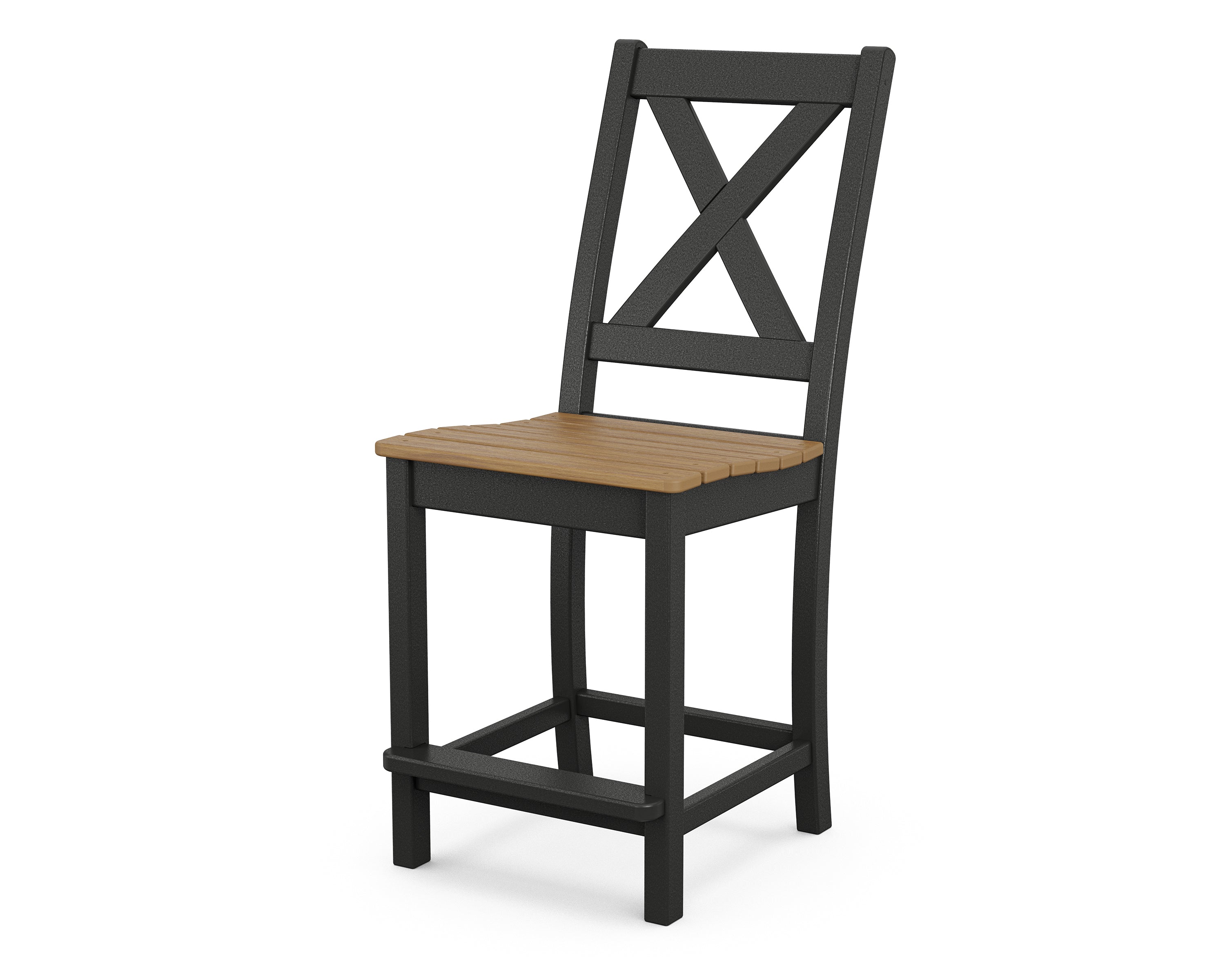 POLYWOOD® Braxton Counter Side Chair in Black / Natural