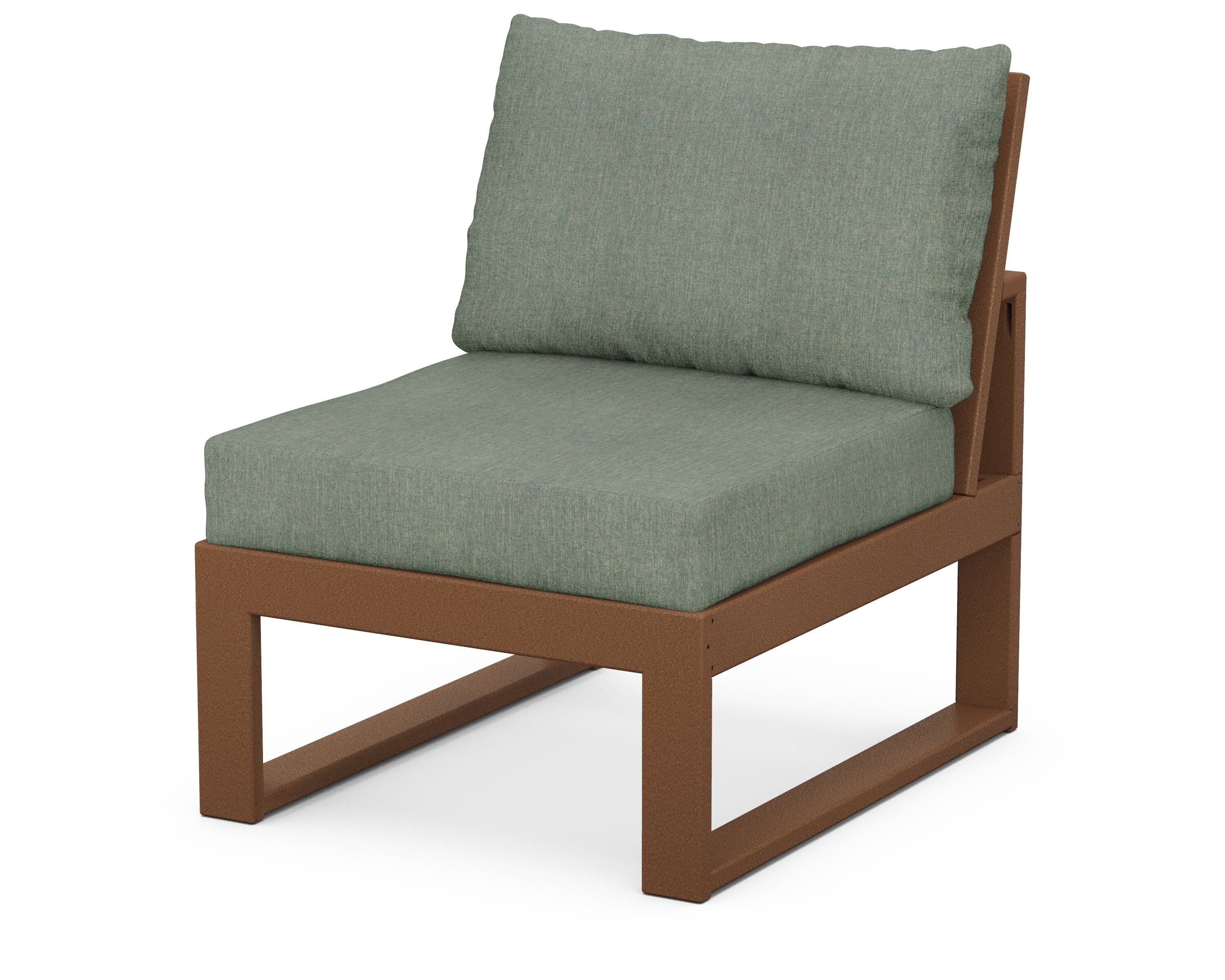 Unbranded Modular Armless Chair in Teak / Cast Sage