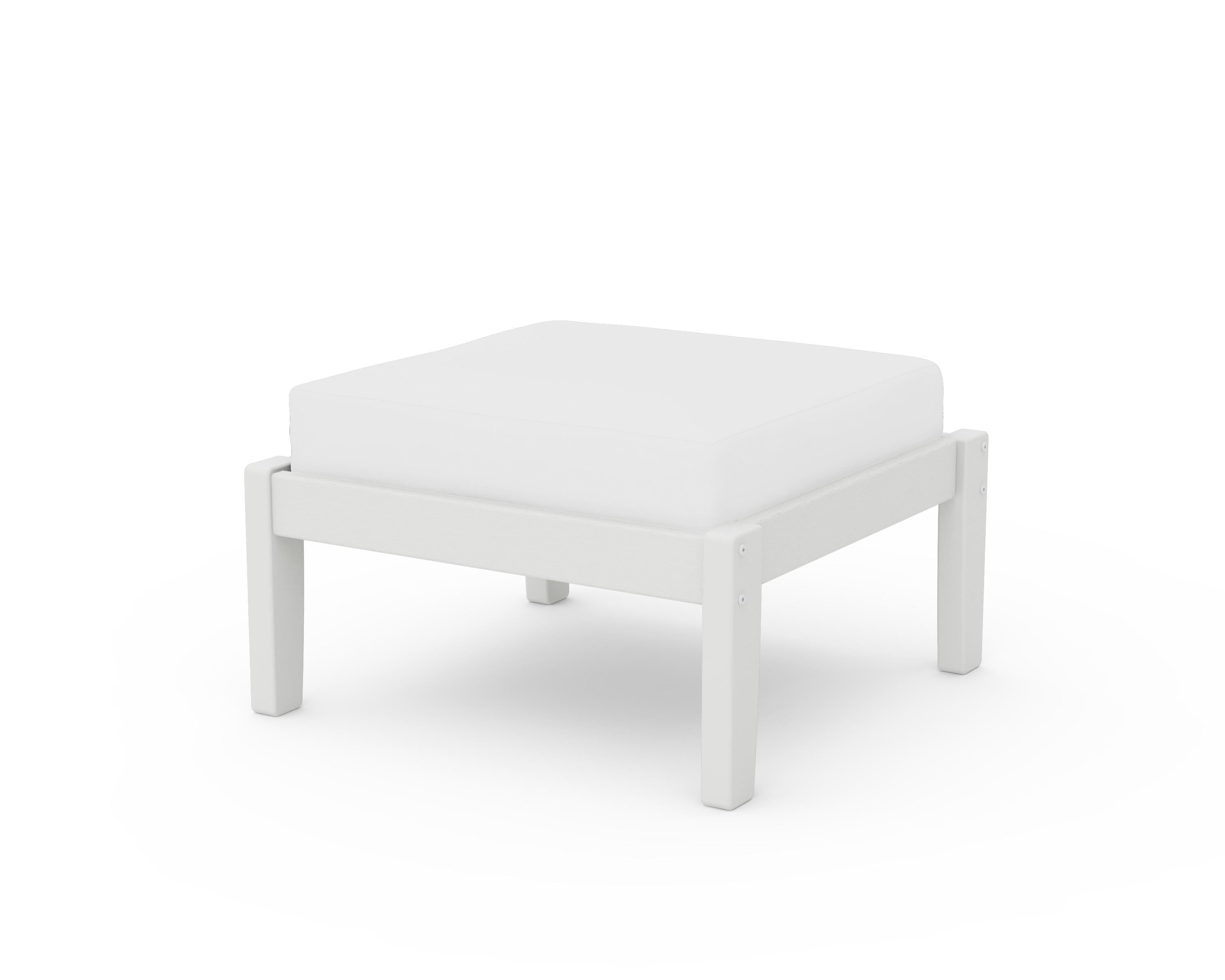 Unbranded Deep Seating Ottoman in Vintage White / Natural
