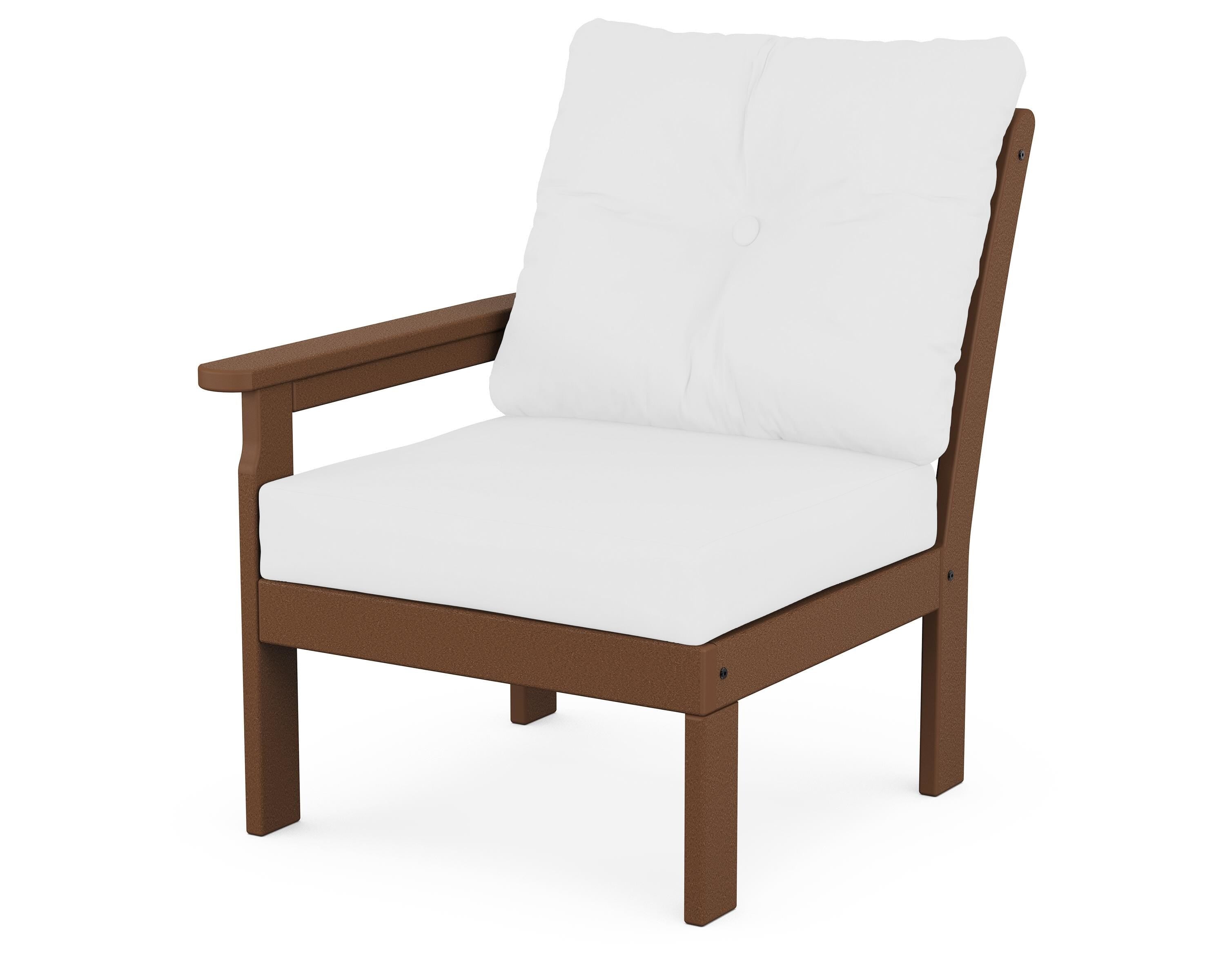 POLYWOOD® Vineyard Modular Left Arm Chair in Teak / Natural
