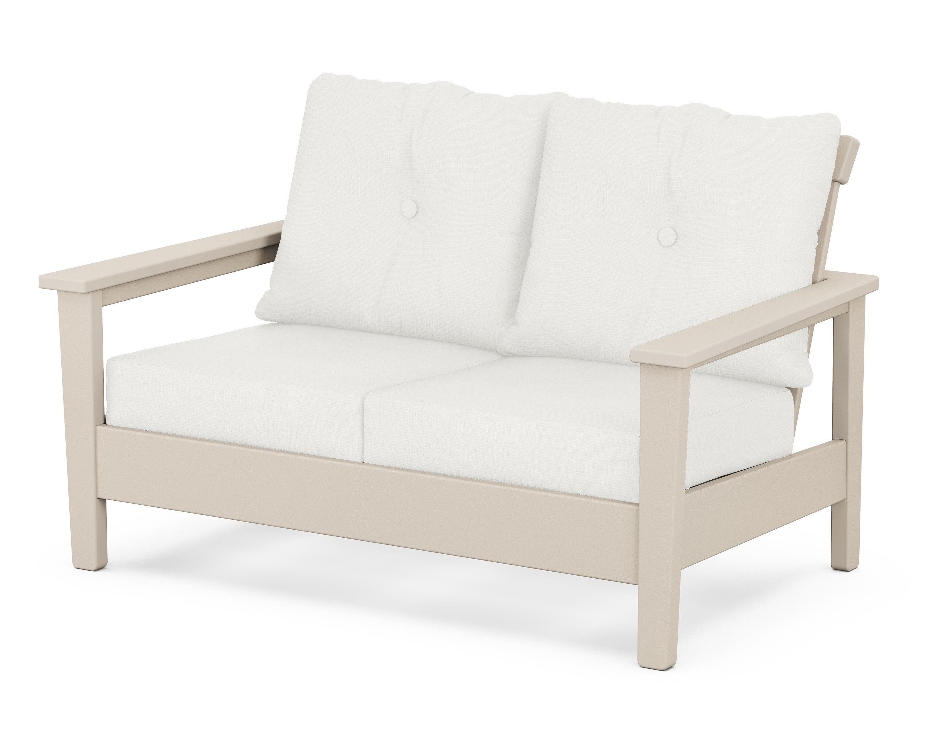 POLYWOOD® Prescott Deep Seating Loveseat in Sand / Natural Linen
