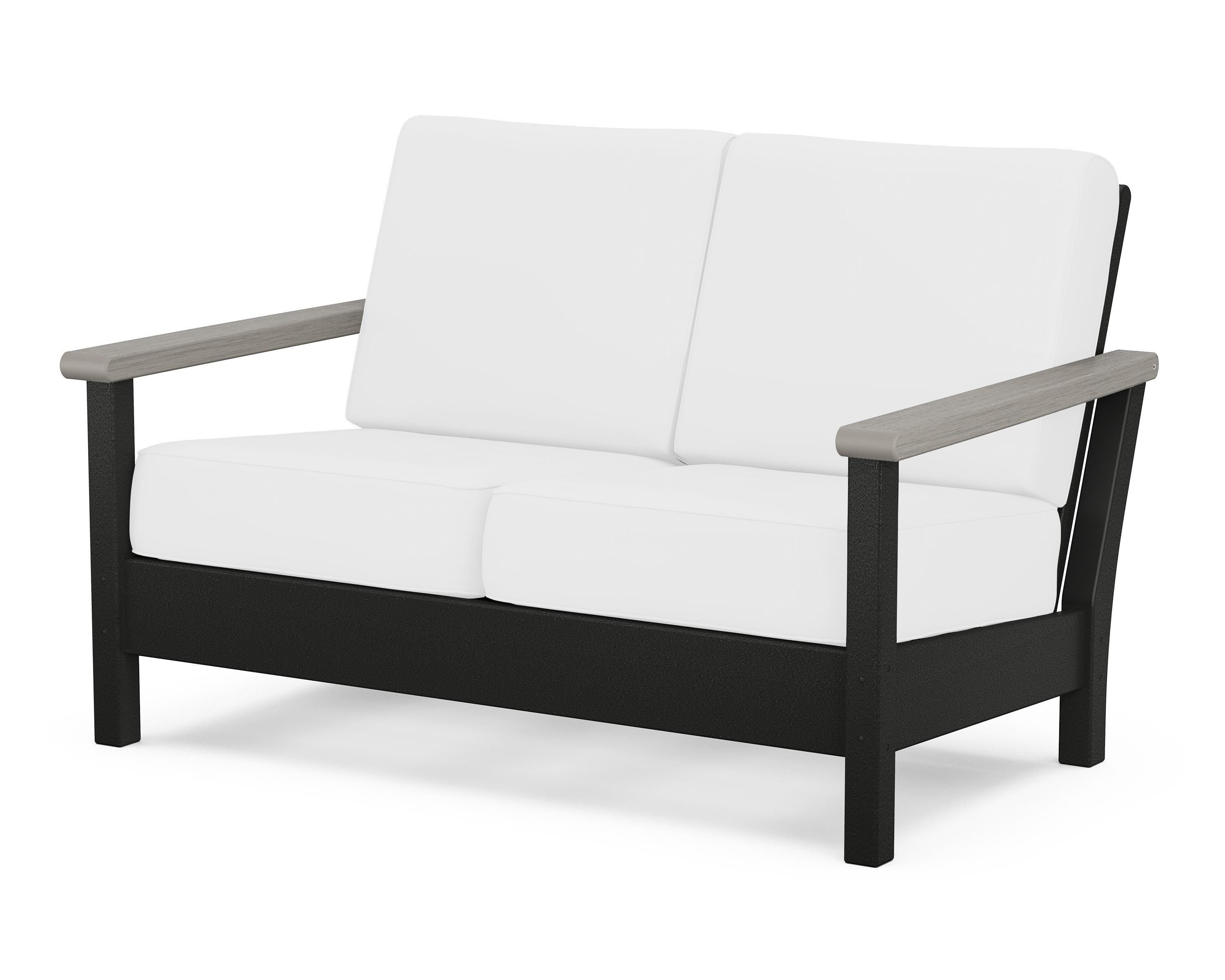 POLYWOOD® Harbour Deep Seating Loveseat in Black / Driftwood / Natural