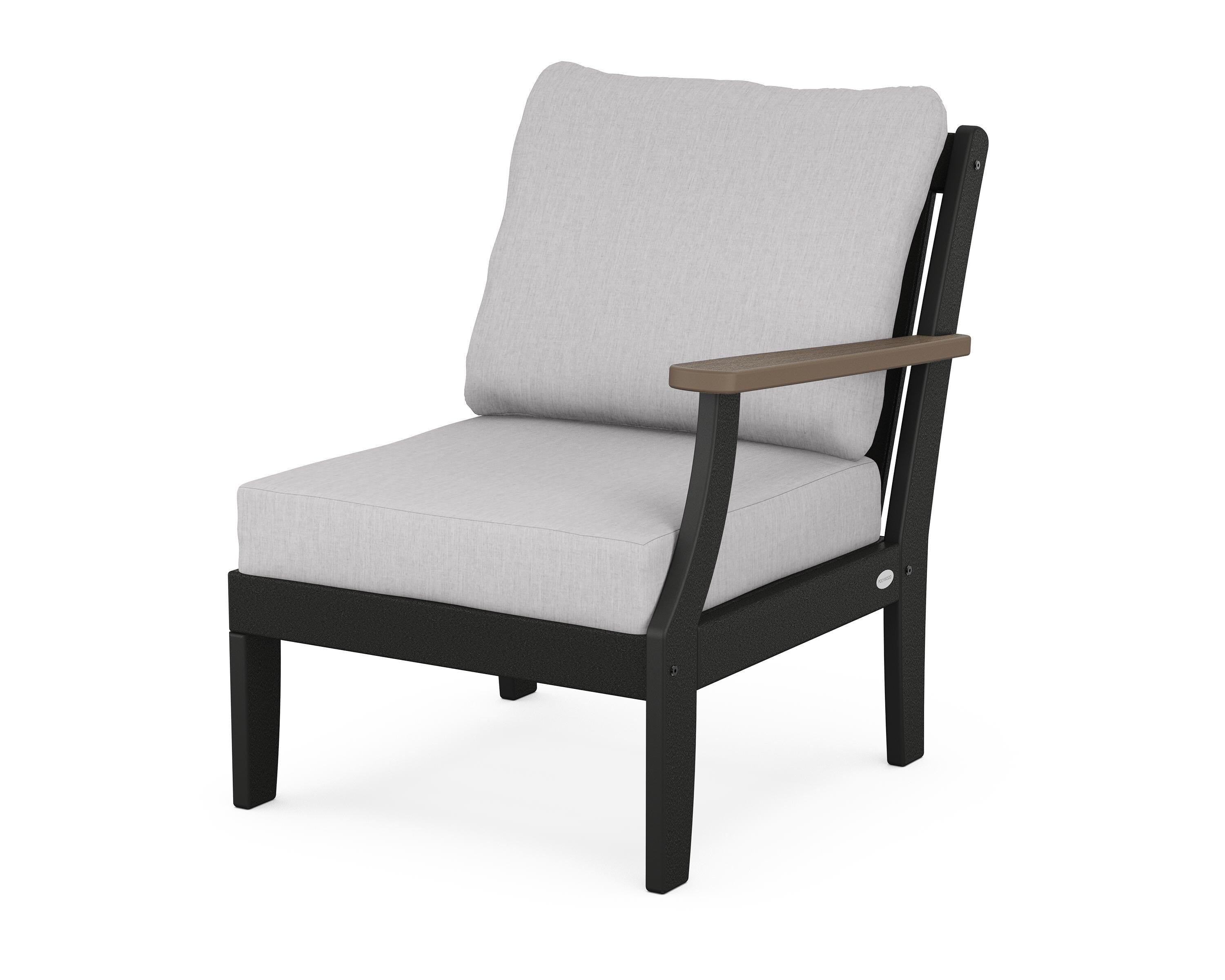 POLYWOOD® Braxton Modular Right Arm Chair in Black / Kona / Granite