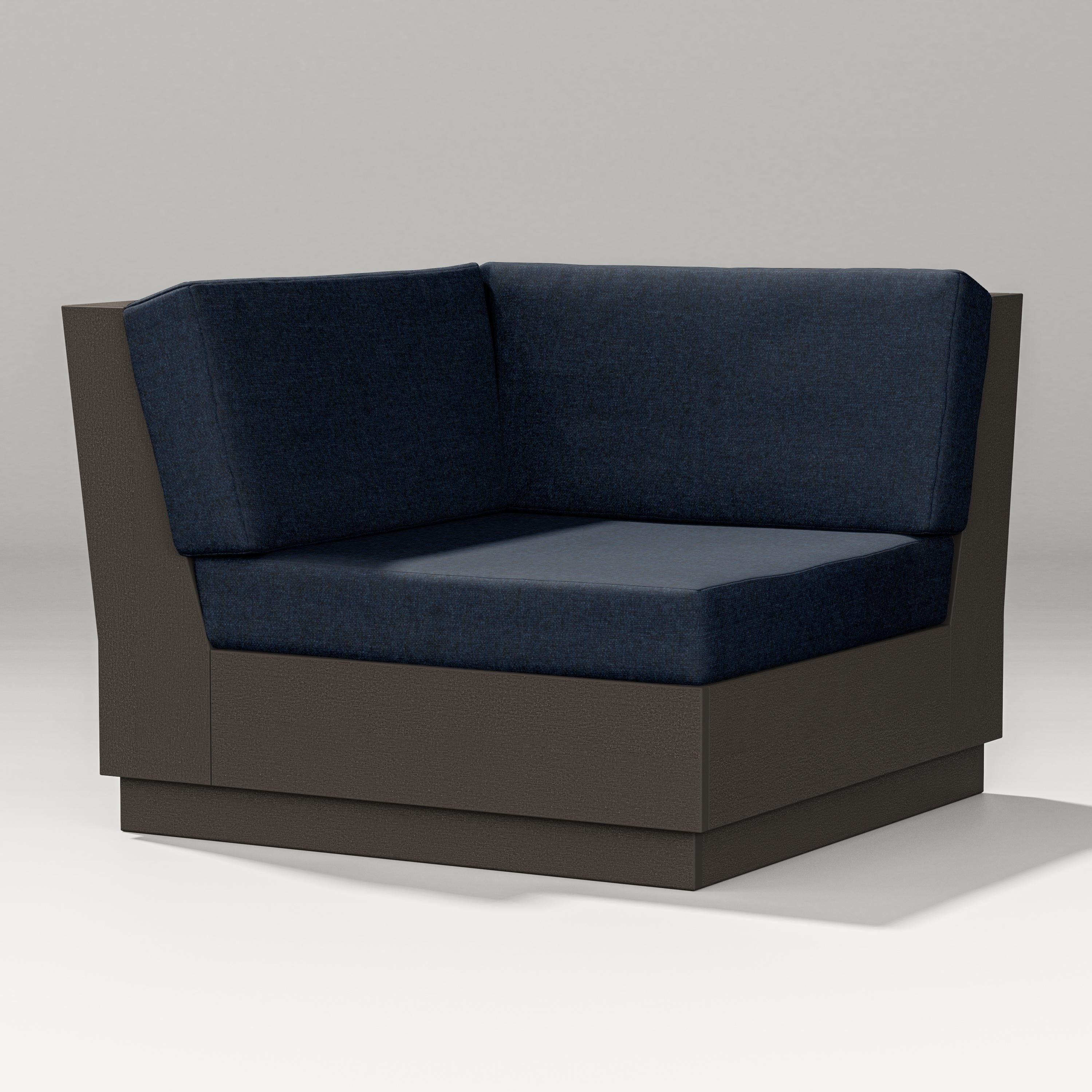 PW Designer Series Elevate Modular Corner Chair in Vintage Coffee / Marine Indigo