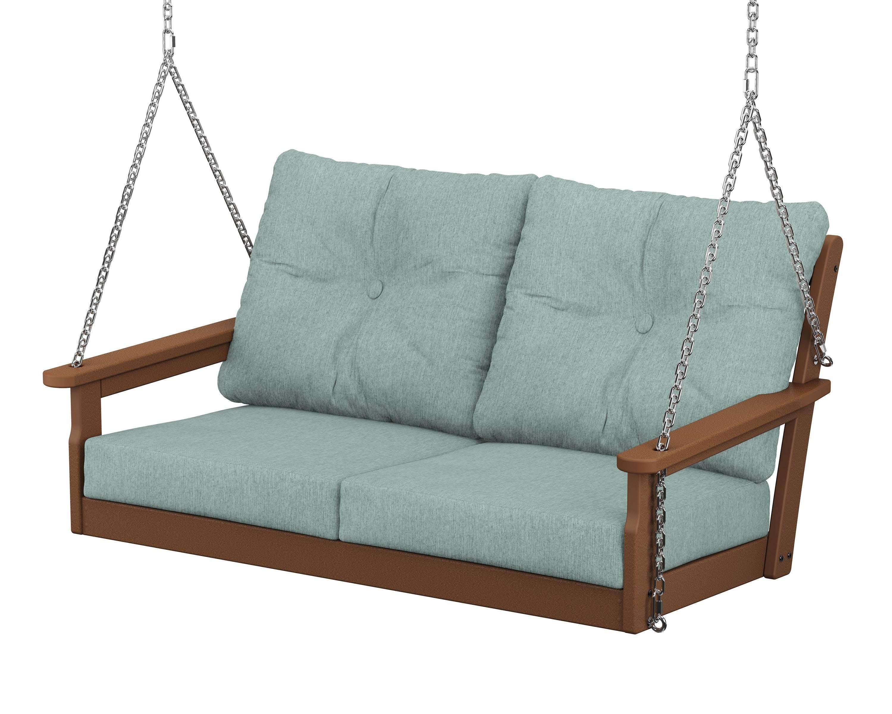 POLYWOOD® Vineyard Deep Seating Swing in Teak / Glacier Spa