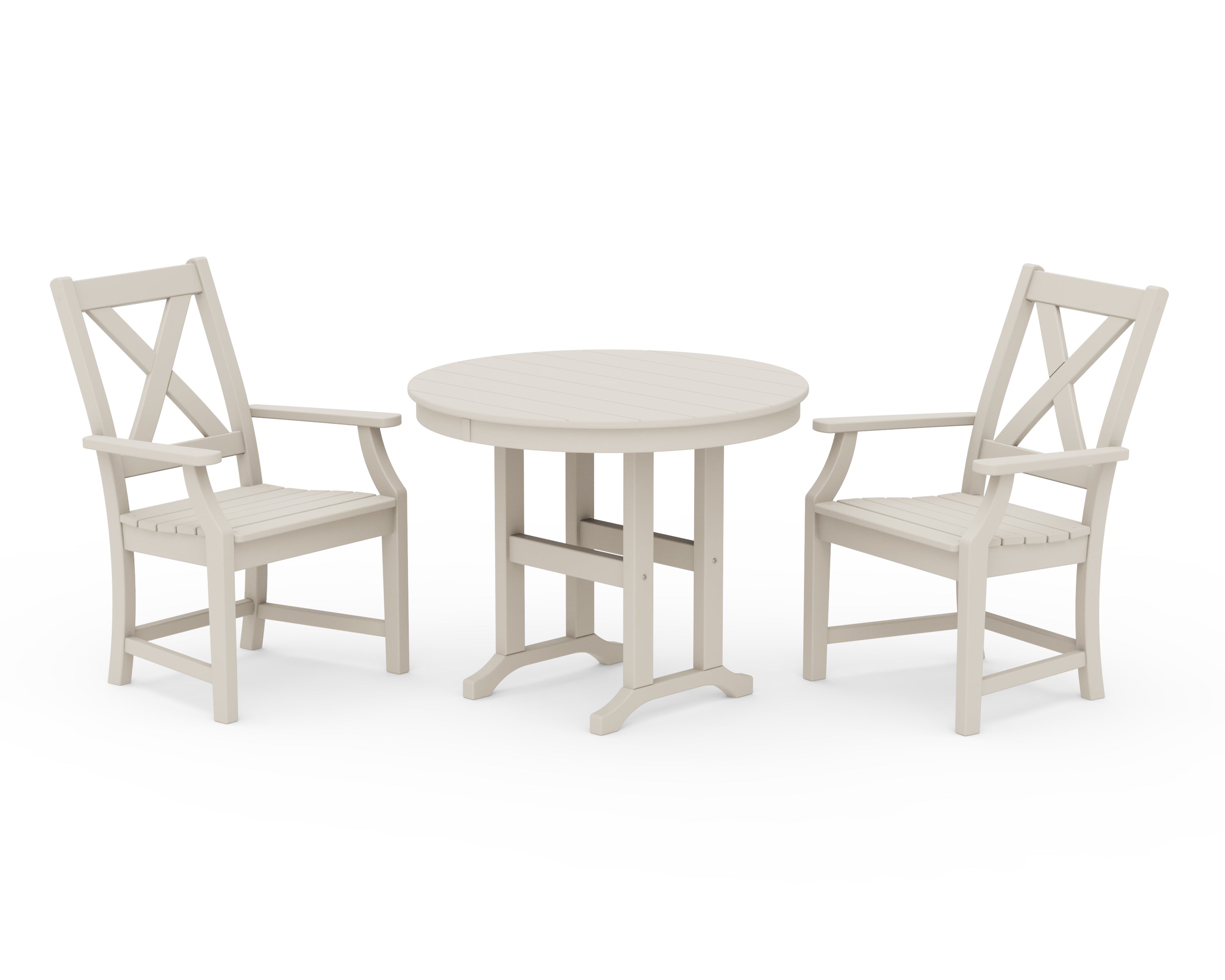 POLYWOOD® Braxton 3-Piece Round Dining Set in Sand