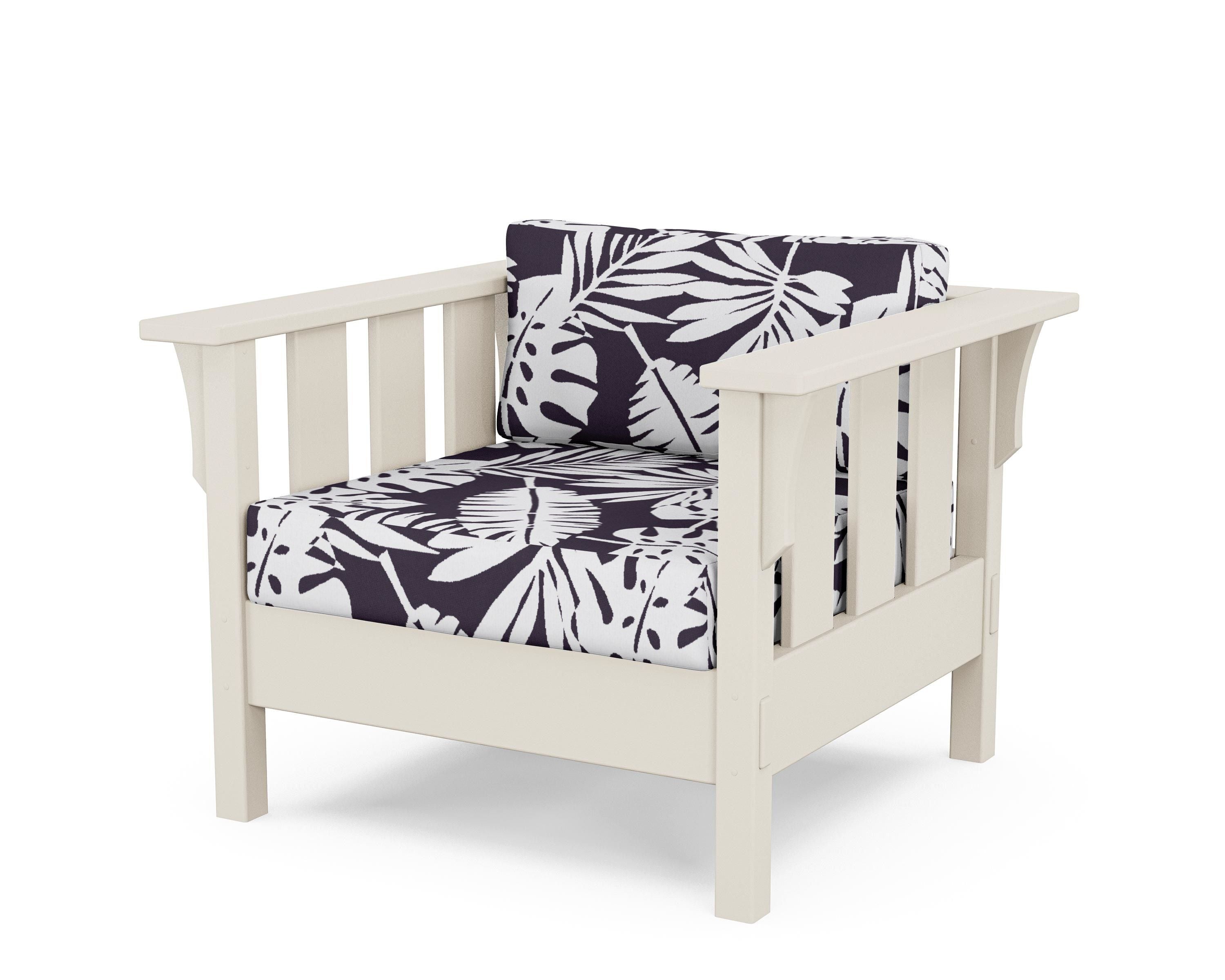 Martha Stewart by POLYWOOD® Acadia Deep Seating Chair in Sand / Leaf Navy