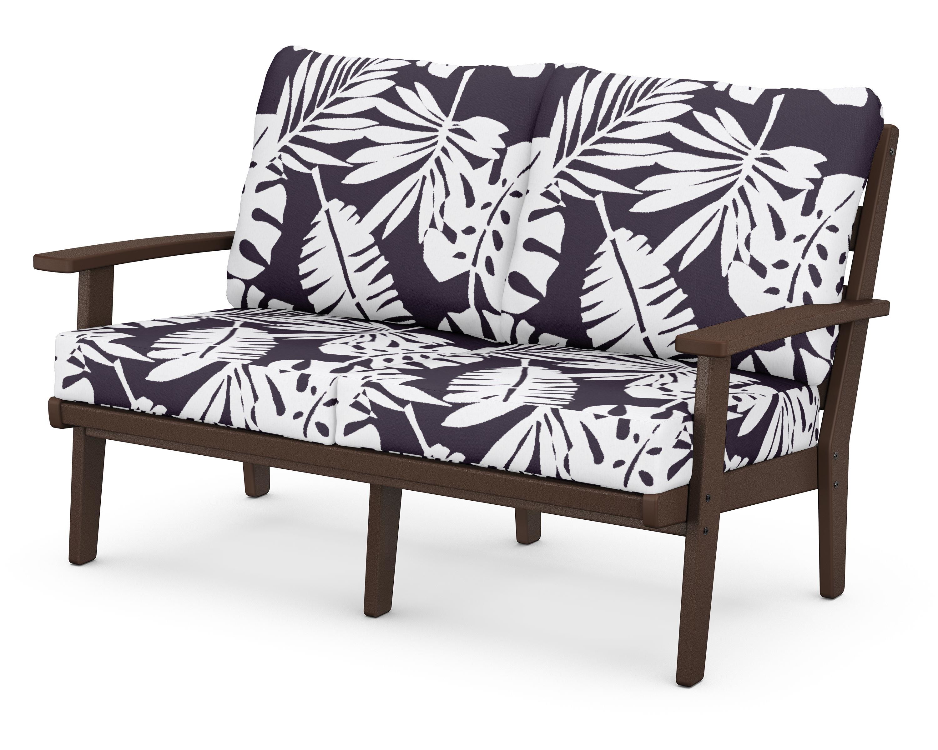 POLYWOOD® Grant Park Deep Seating Loveseat in Mahogany / Leaf Navy
