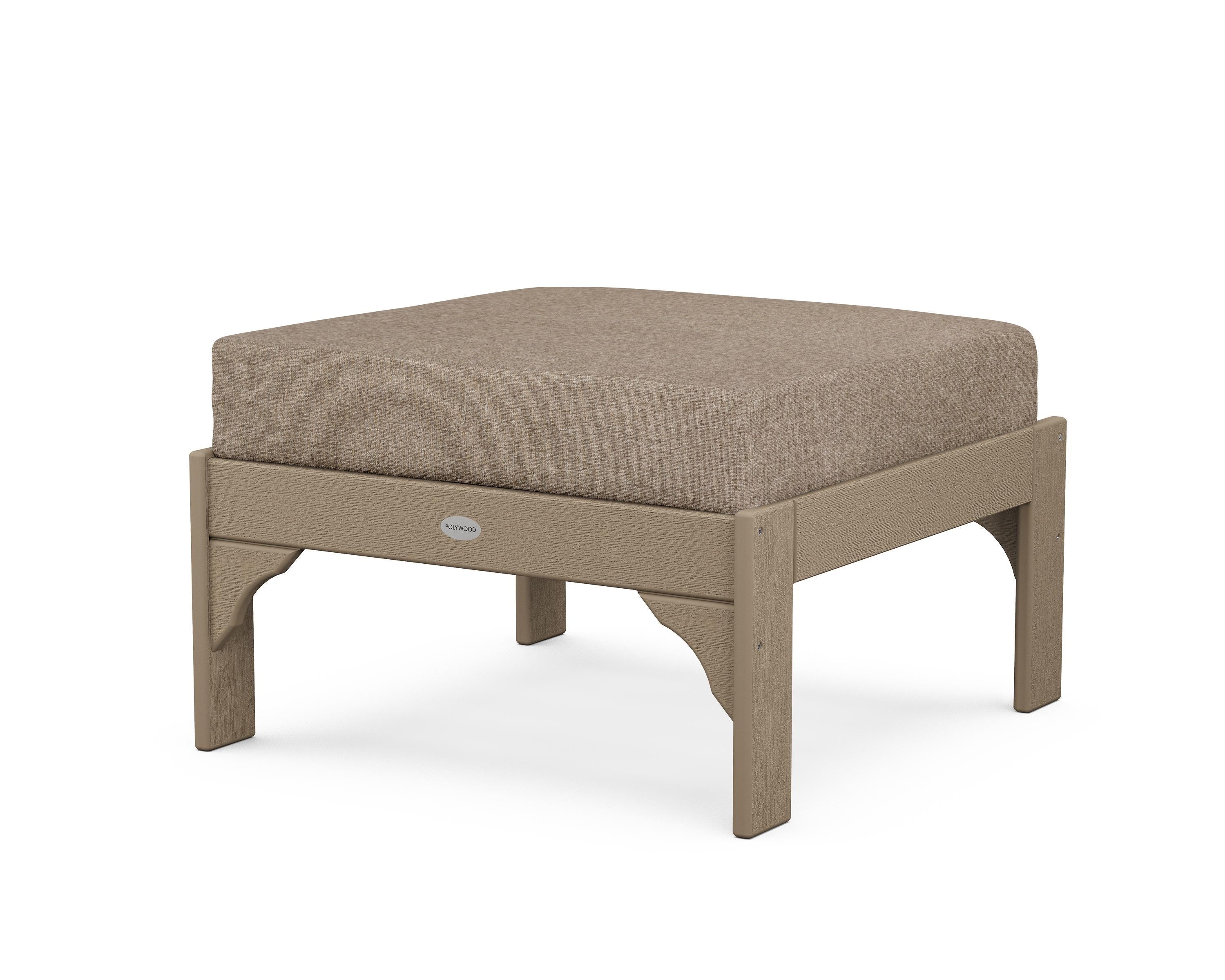POLYWOOD® Vineyard Deep Seating Ottoman in Vintage Sahara / Spiced Burlap