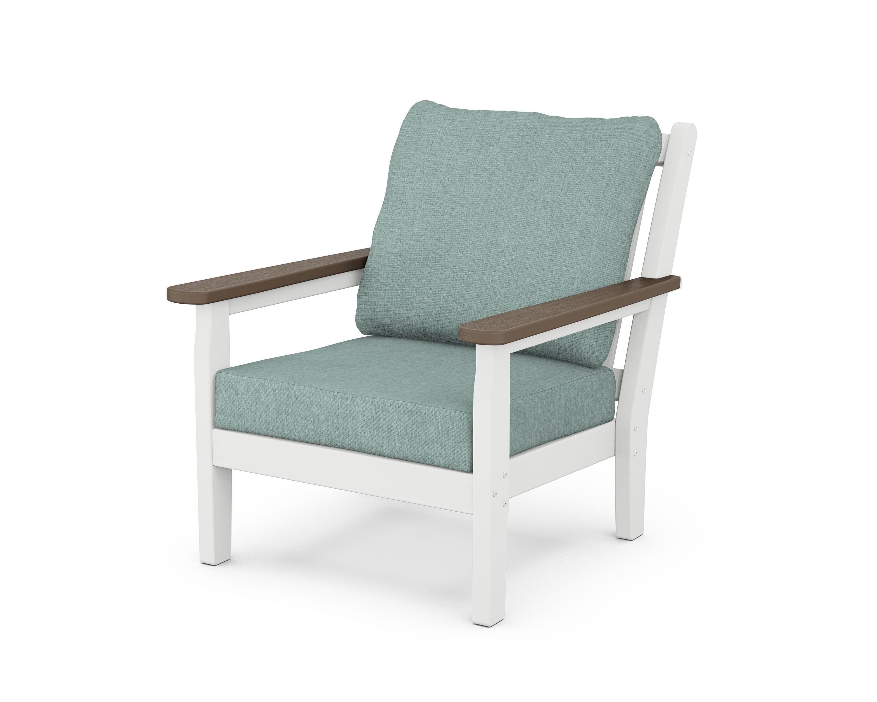 POLYWOOD® Chippendale Deep Seating Chair in White / Kona / Glacier Spa